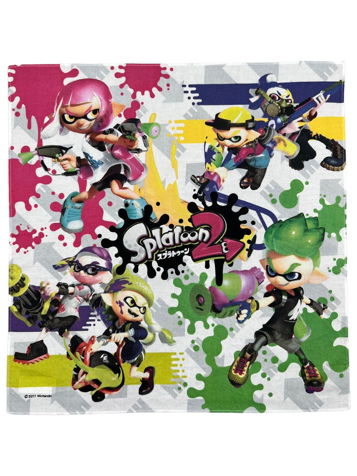 Japanese Brand Splatoon 2 Handkerchief Neckerchief Bandana Pocketsquare Size ONE SIZE - 1 Thumbnail