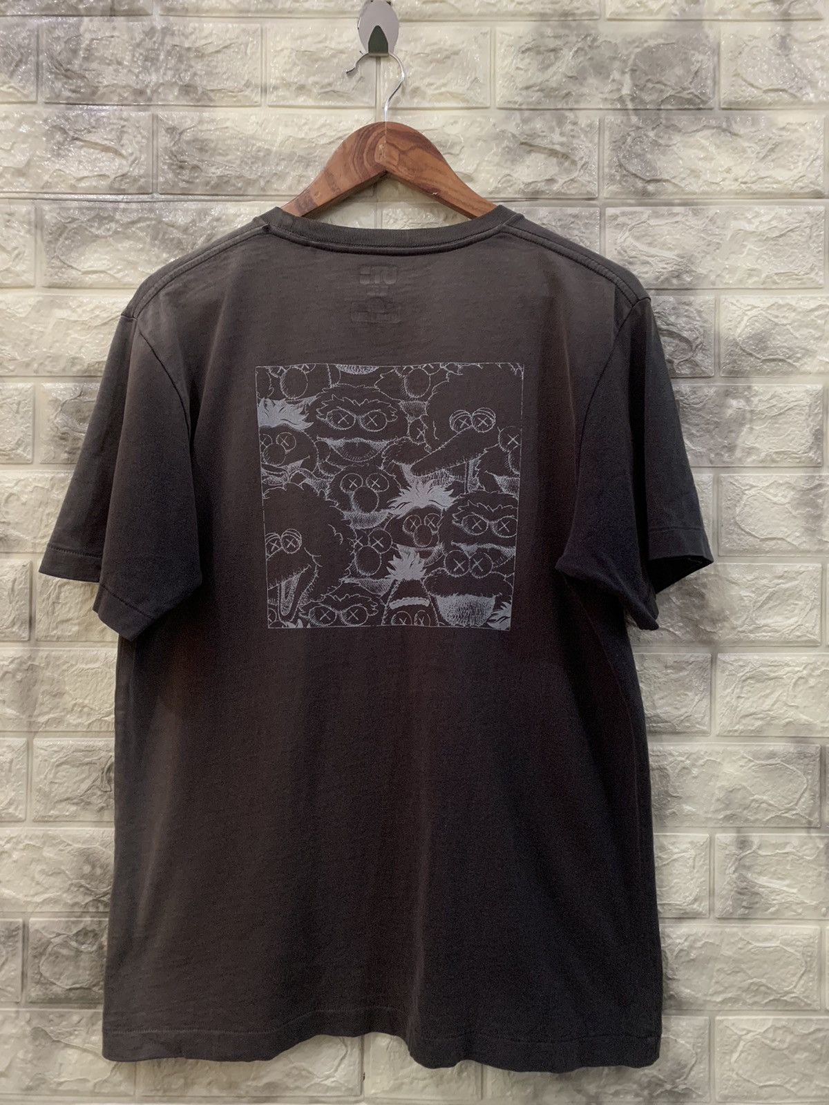 image of Kaws X Sesame Street Faded Black Tee, Men's (Size Large)
