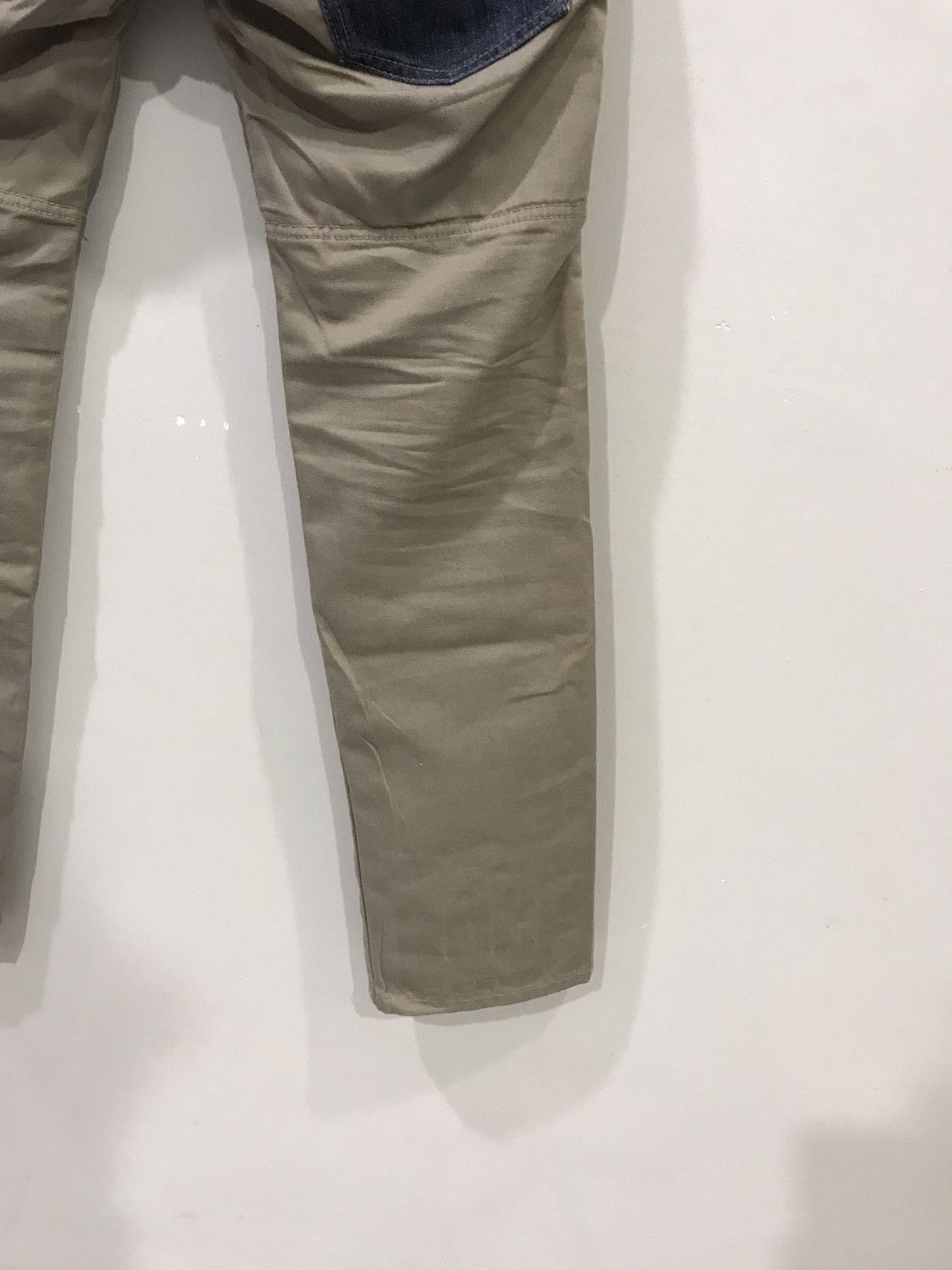 Japanese Brand PPFM Japan Double Waist Hybrid DenimxKhakis Punk Rock Pant Size US 31 - 10 Thumbnail