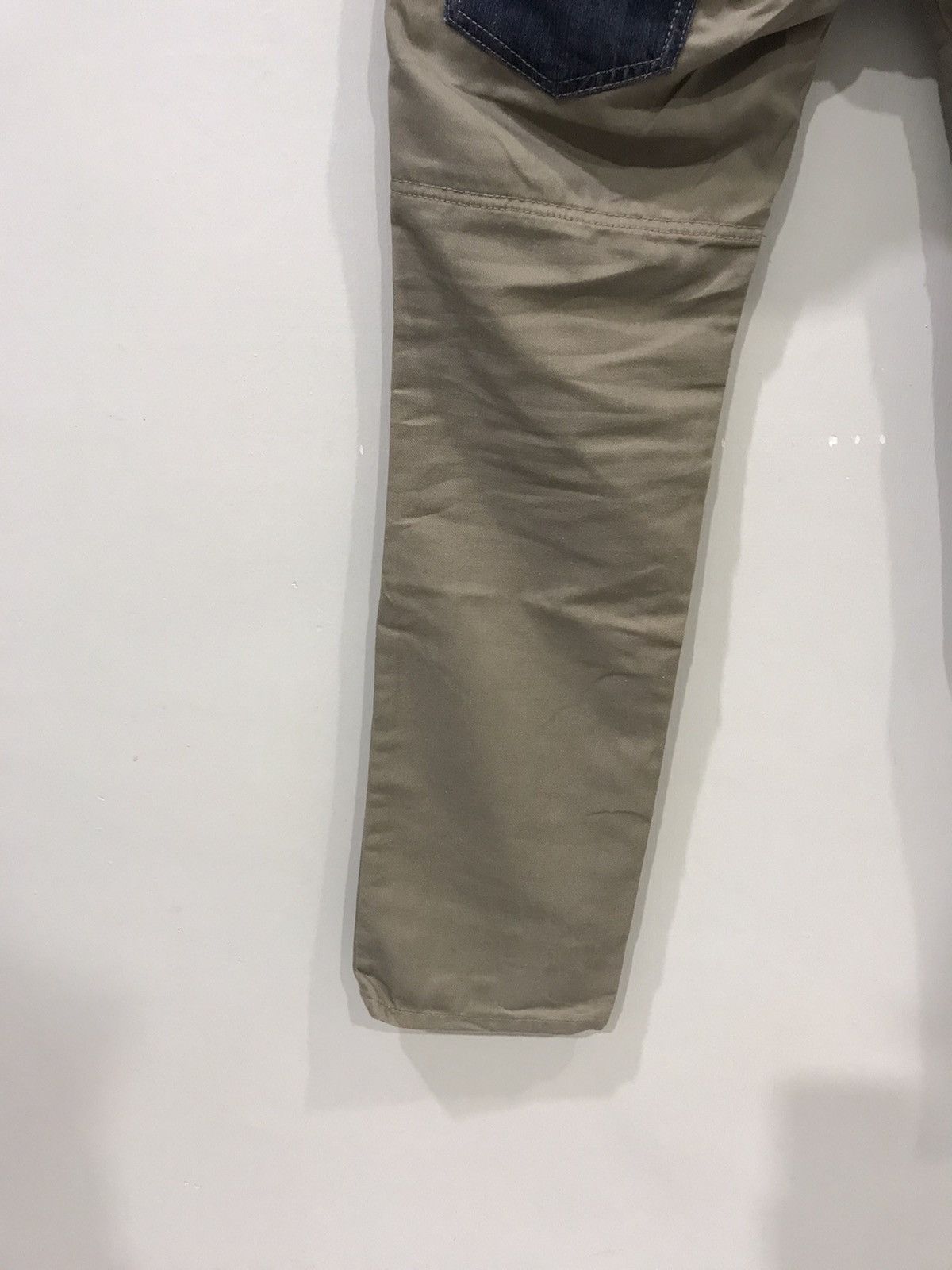 Japanese Brand PPFM Japan Double Waist Hybrid DenimxKhakis Punk Rock Pant Size US 31 - 11 Thumbnail