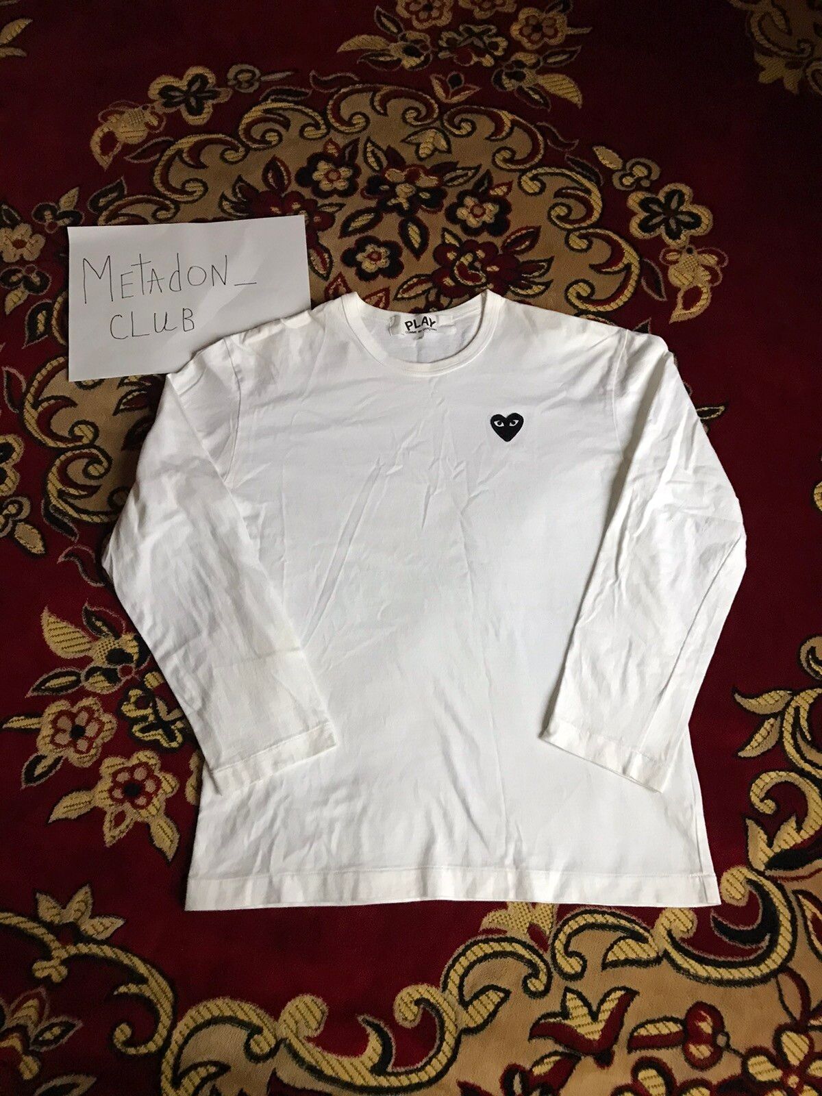 Pre-owned Comme Des Garçons Play Vintage White Long Sleeve