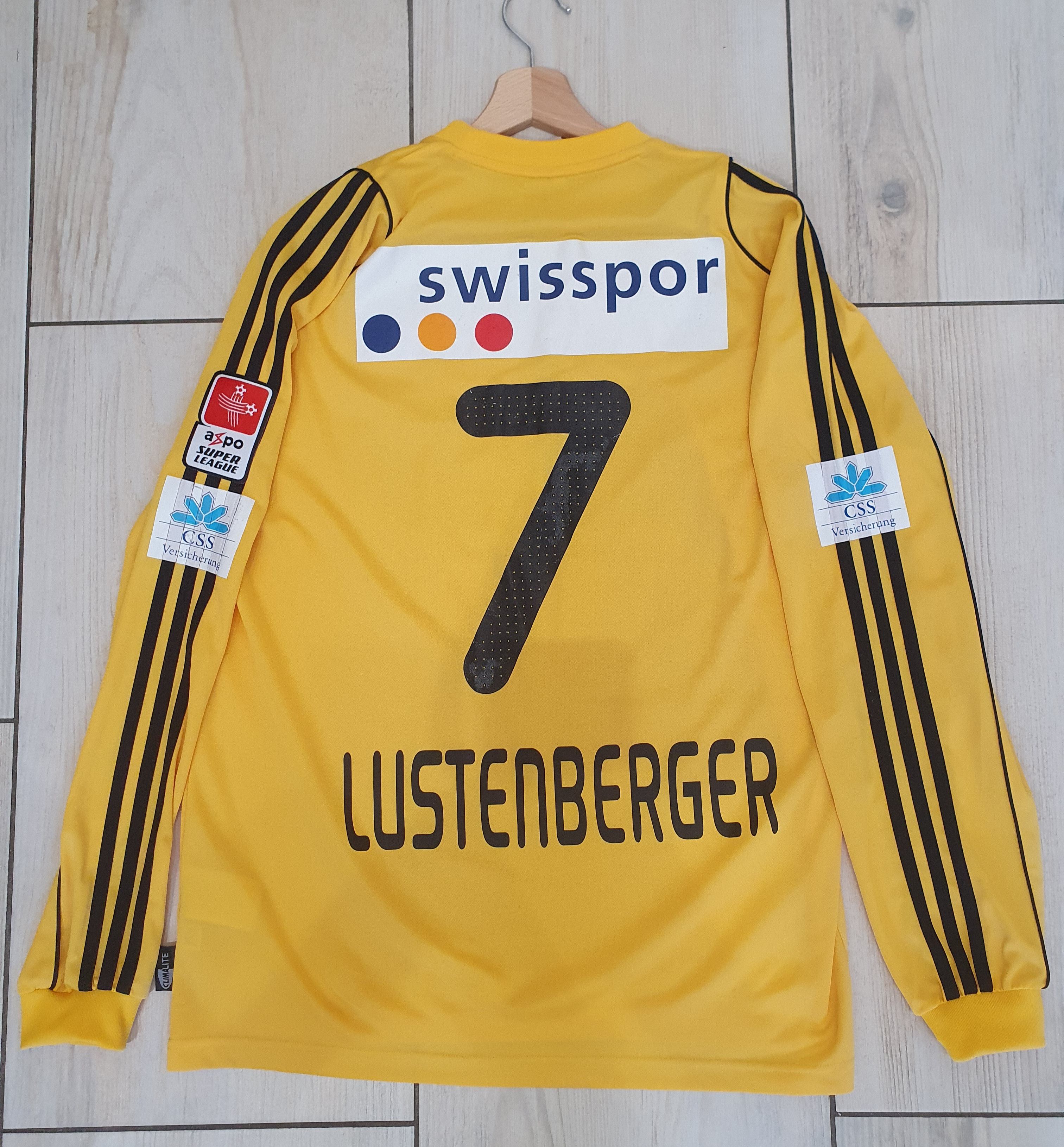 image of Lustenberger Adidas Fc Luzern Size L Shirt Longsleeve in Yellow, Men's