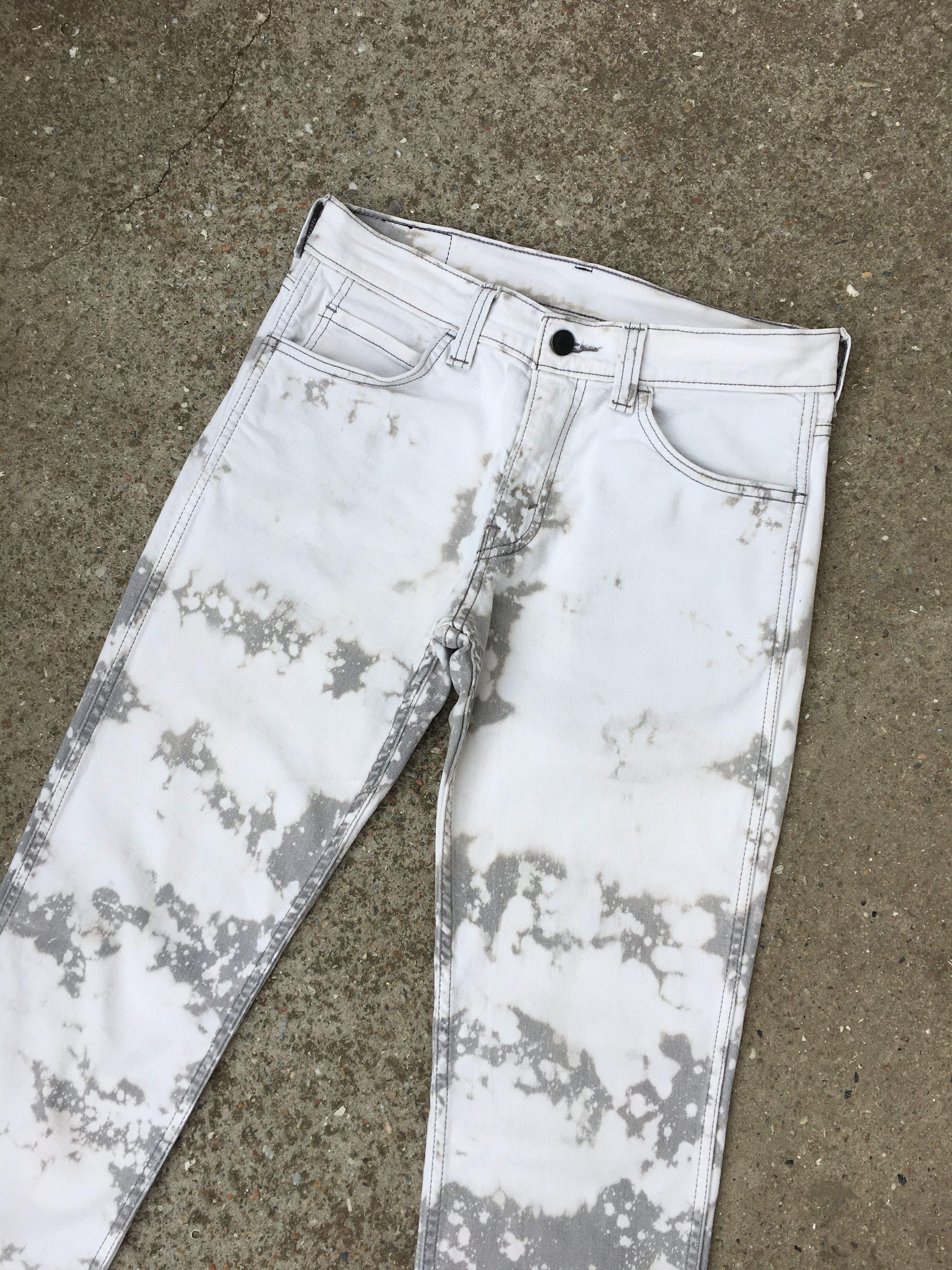 Levi's Levi's Custom Bleach Dye White Gray Jeans Pants Size 30x30 Size US 30 / EU 46 - 3 Thumbnail