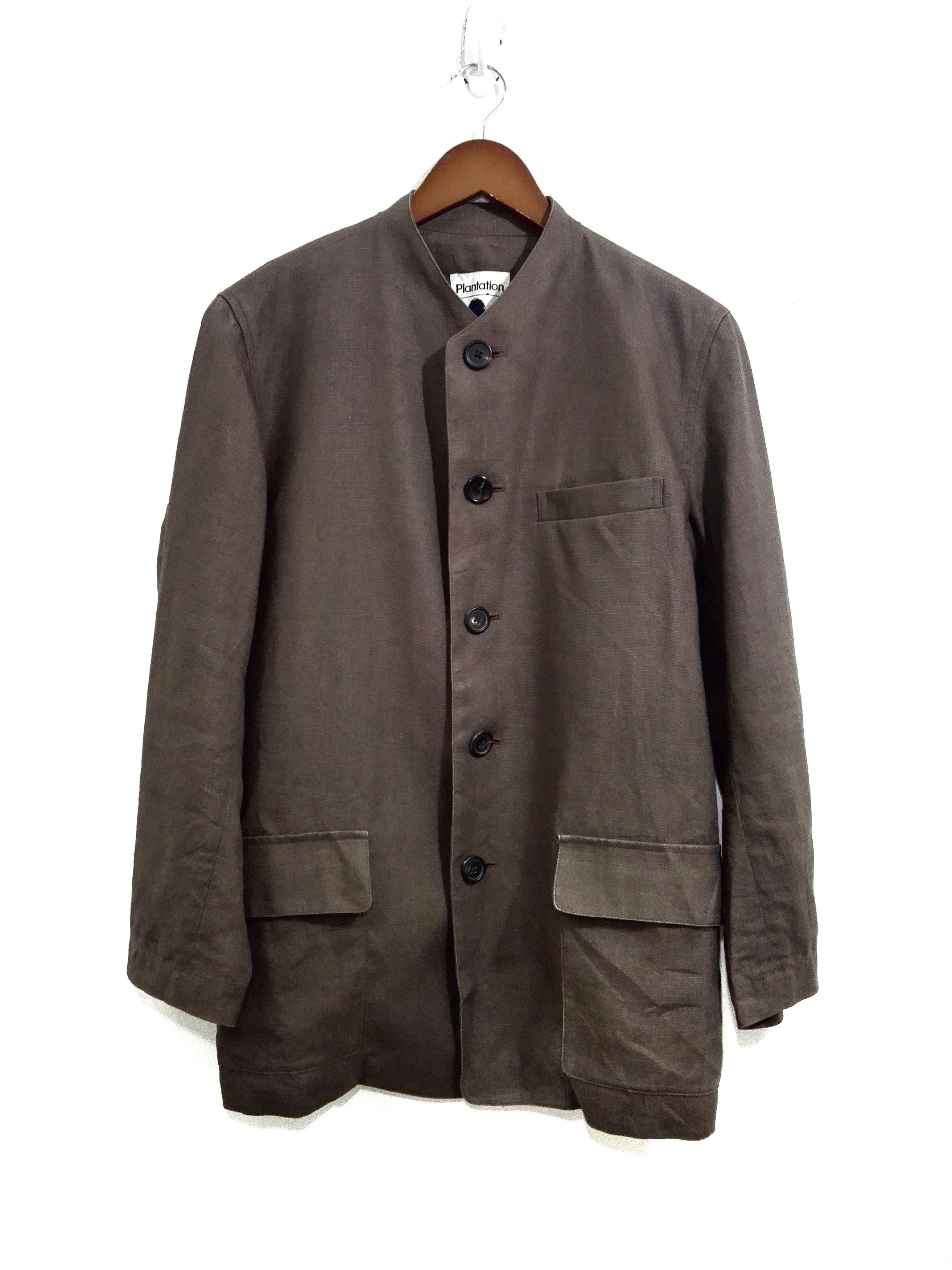 ジャケット・アウター 80s isssey miyake men mao collar jacket ISSEY MIYAKE MEN Vintage 80s Green Shawl Collar Coat Jacket