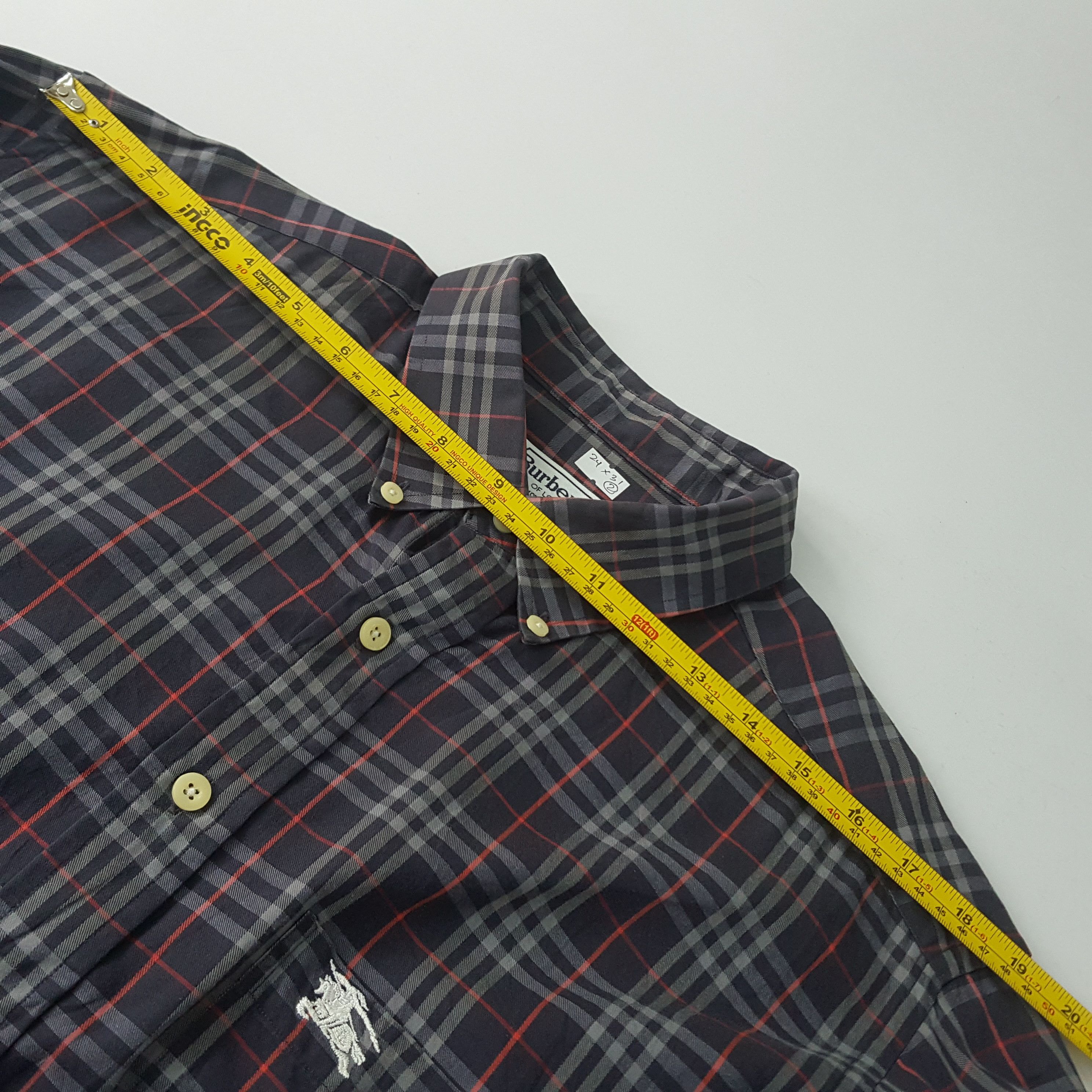 Burberry × Vintage Vintage Burberrys nova check long sleeve blue shirt Size US L / EU 52-54 / 3 - 6 Thumbnail