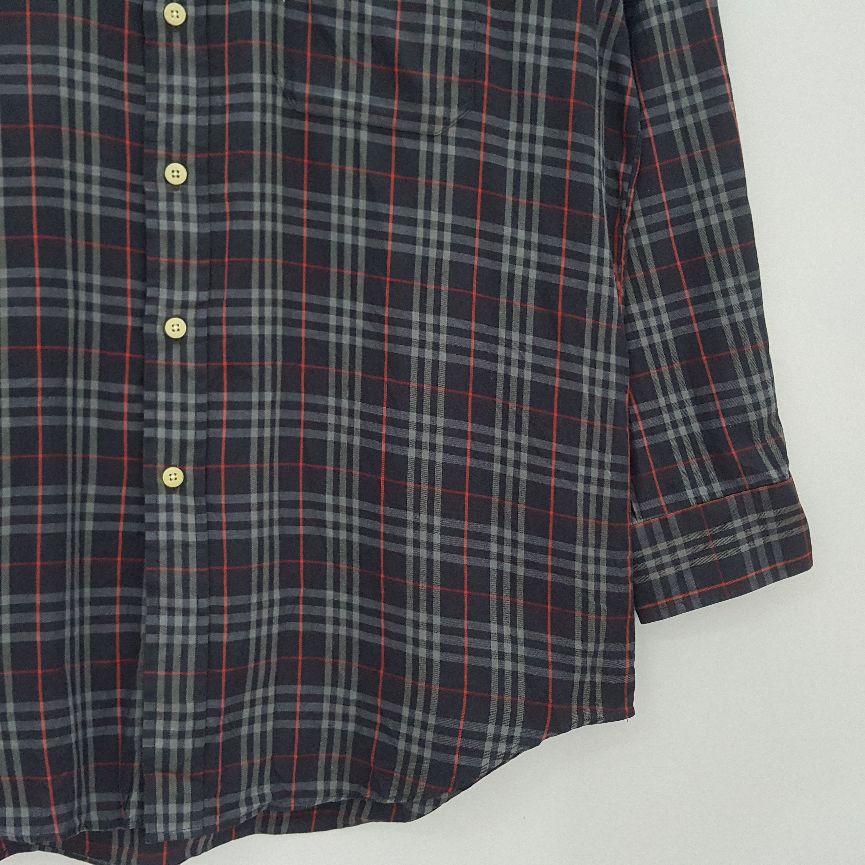 Burberry × Vintage Vintage Burberrys nova check long sleeve blue shirt Size US L / EU 52-54 / 3 - 5 Thumbnail