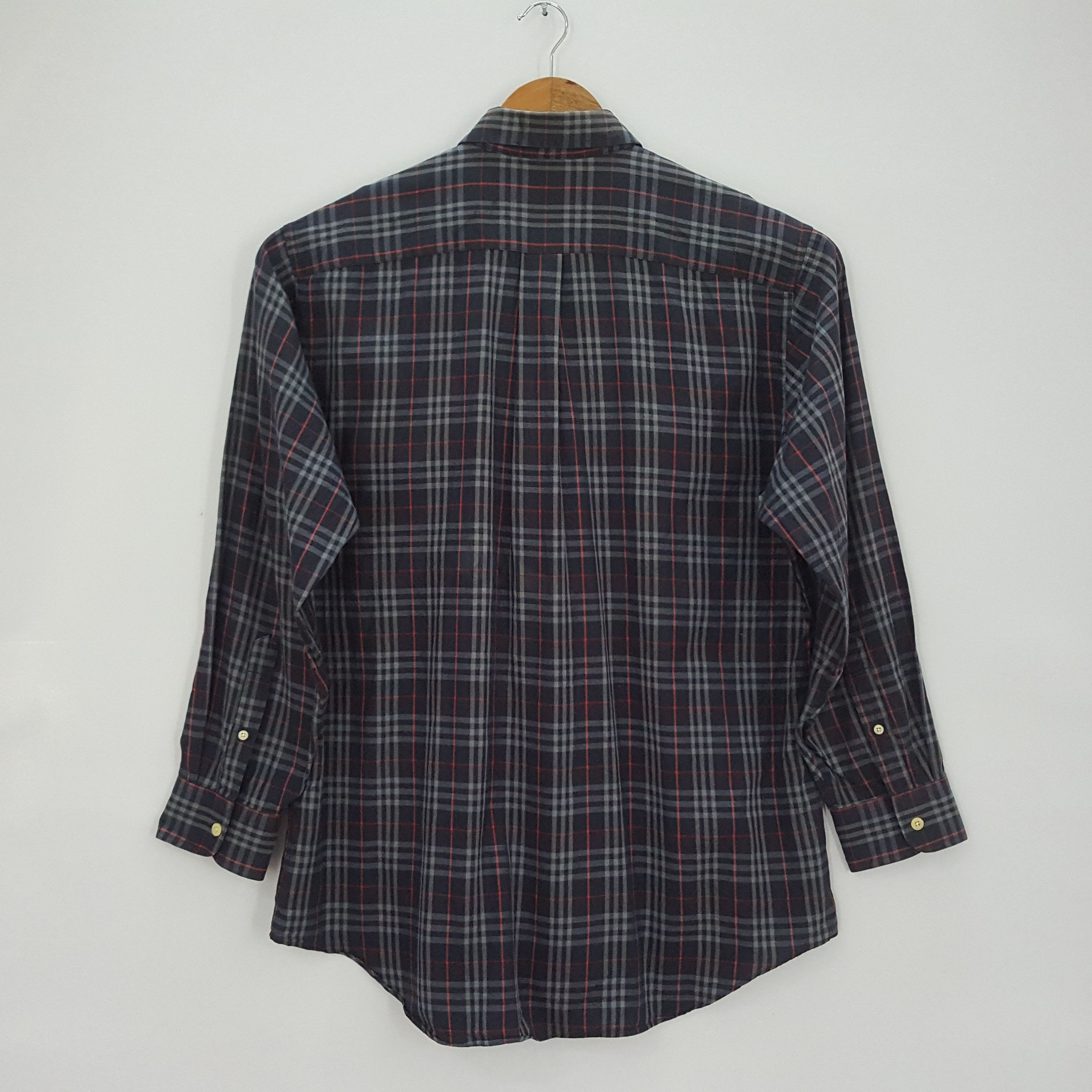 Burberry × Vintage Vintage Burberrys nova check long sleeve blue shirt Size US L / EU 52-54 / 3 - 3 Thumbnail
