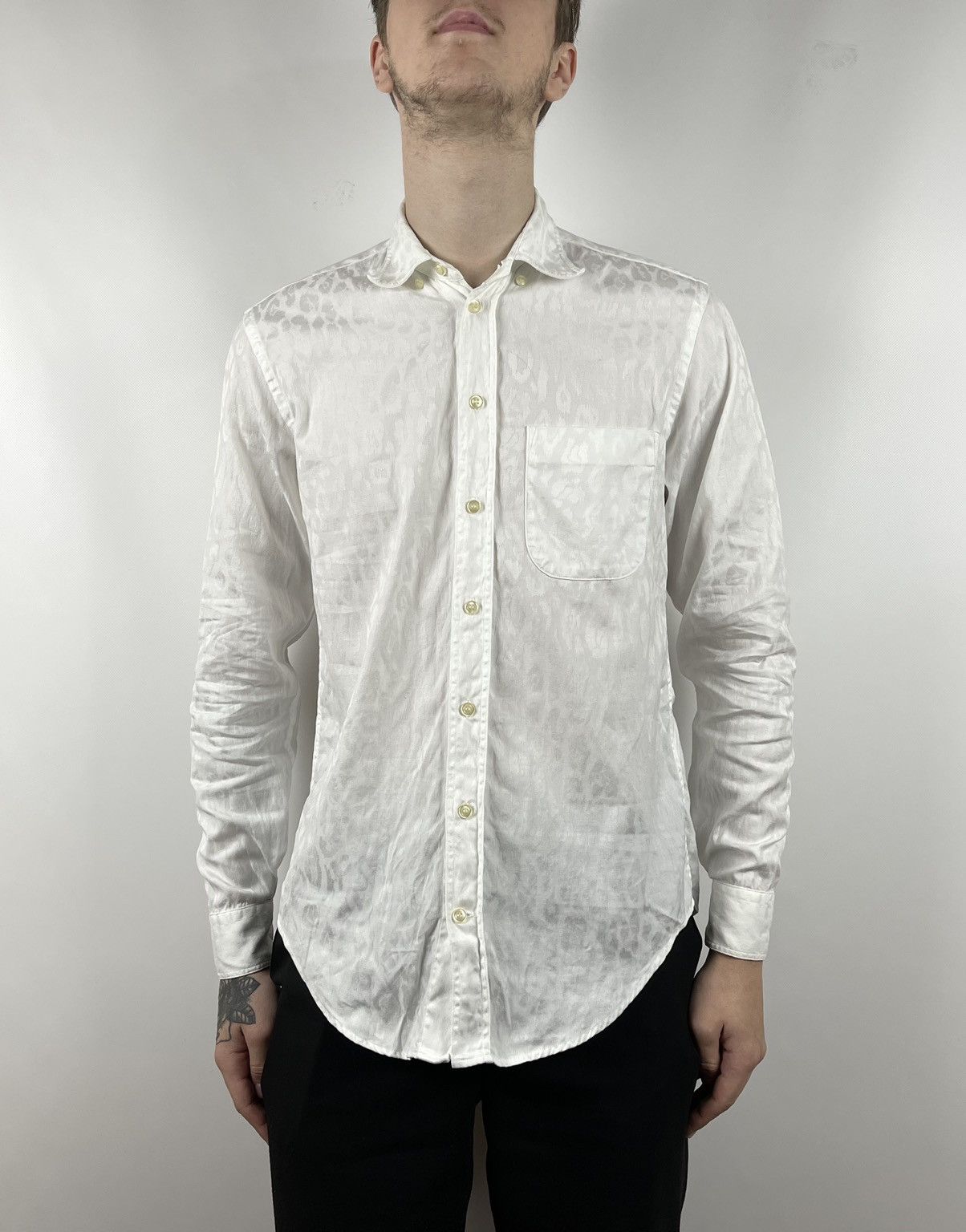 Our Legacy Our Legacy White Leopard Print Long Sleeve Shirt Size US S / EU 44-46 / 1 - 2 Thumbnail