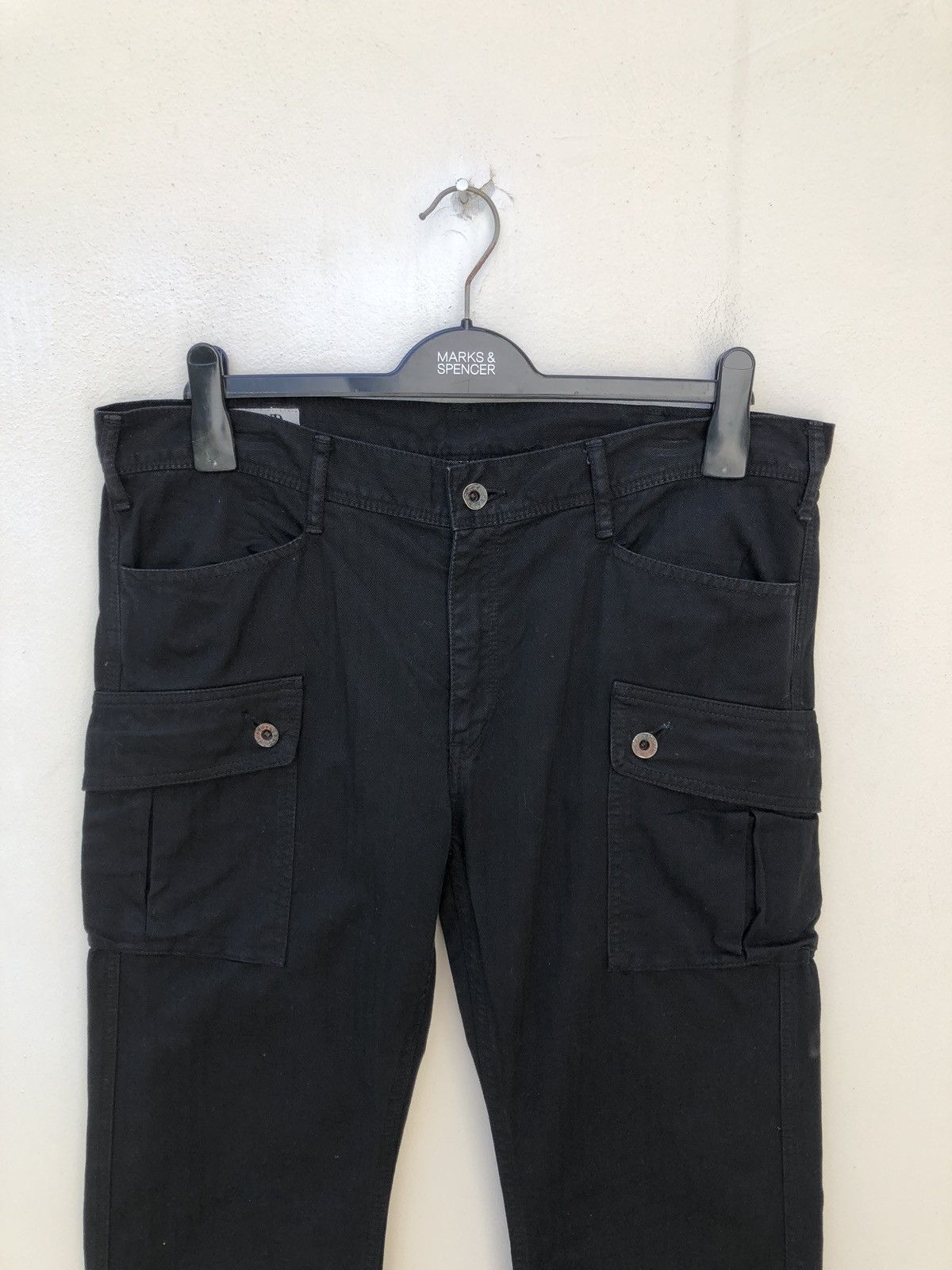 Spellbound Herringbone Twill Black Cargo Trouser Pant Size US 34 / EU 50 - 2 Thumbnail