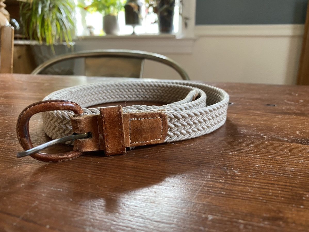 Vintage Vintage Acrylic Woven Belt Leather Buckle Size 38 - 1 Thumbnail