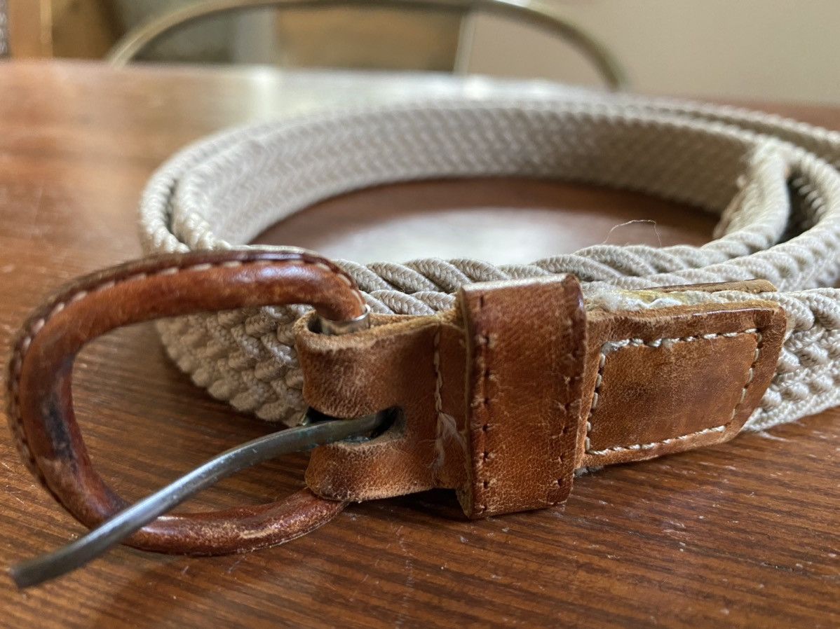 Vintage Vintage Acrylic Woven Belt Leather Buckle Size 38 - 2 Thumbnail