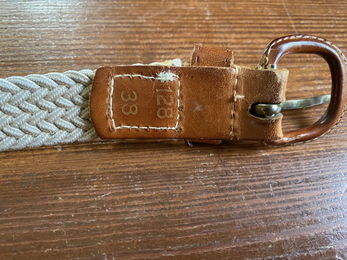 Vintage Vintage Acrylic Woven Belt Leather Buckle Size 38 - 3 Thumbnail