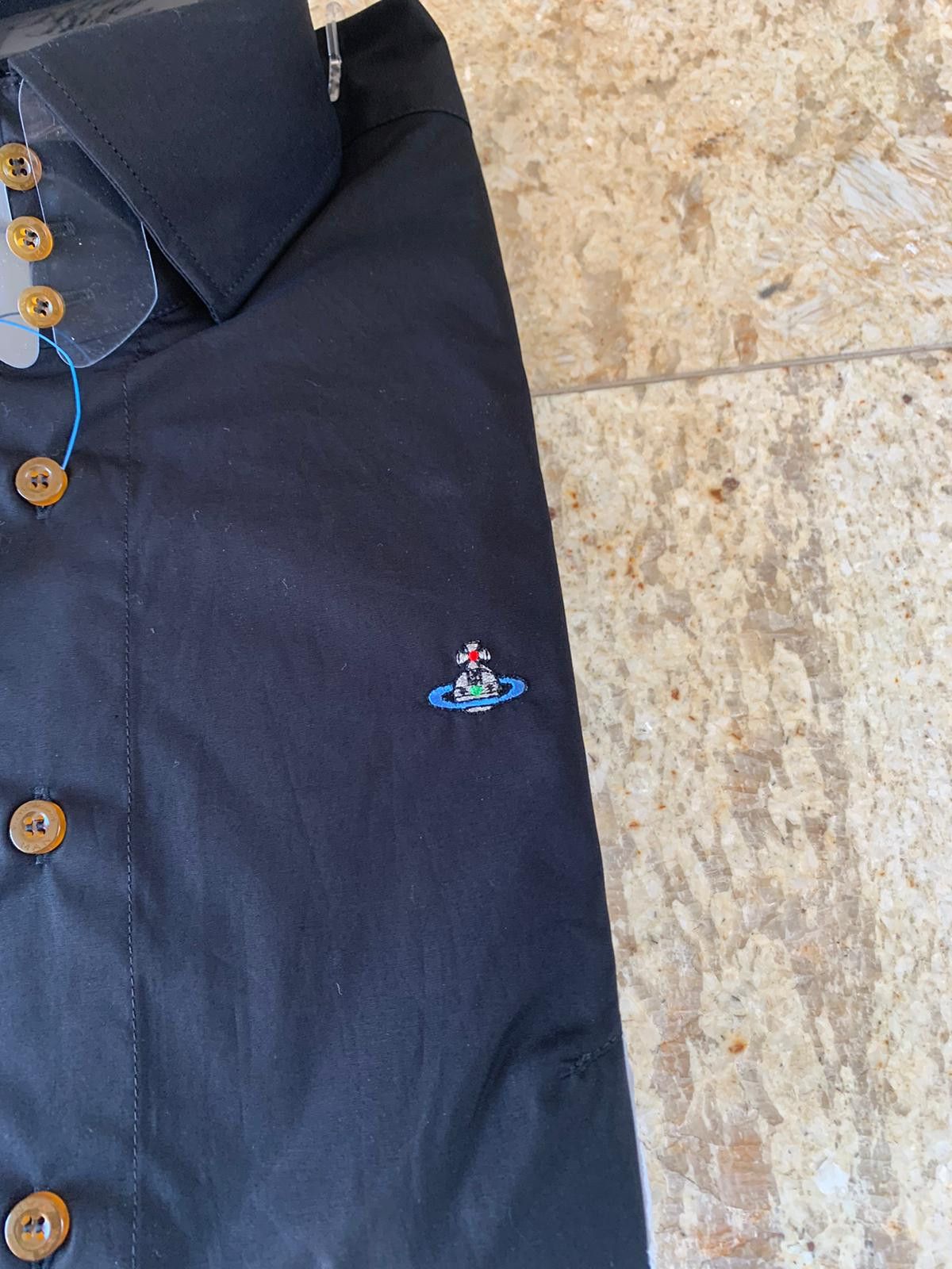 Vivienne Westwood o1rshd1 Logo Button Up in Black Size US M / EU 48-50 / 2 - 4 Thumbnail