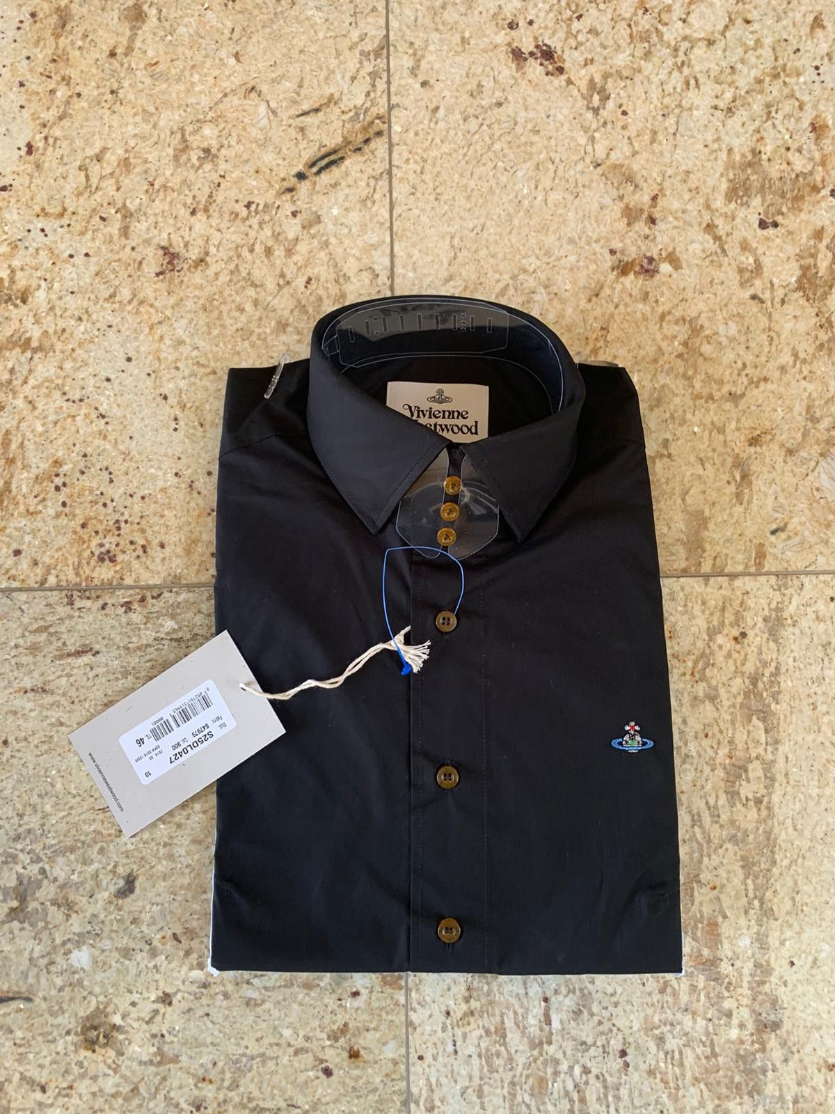 image of Vivienne Westwood Logo Button Up In Black, Men's (Size Medium)