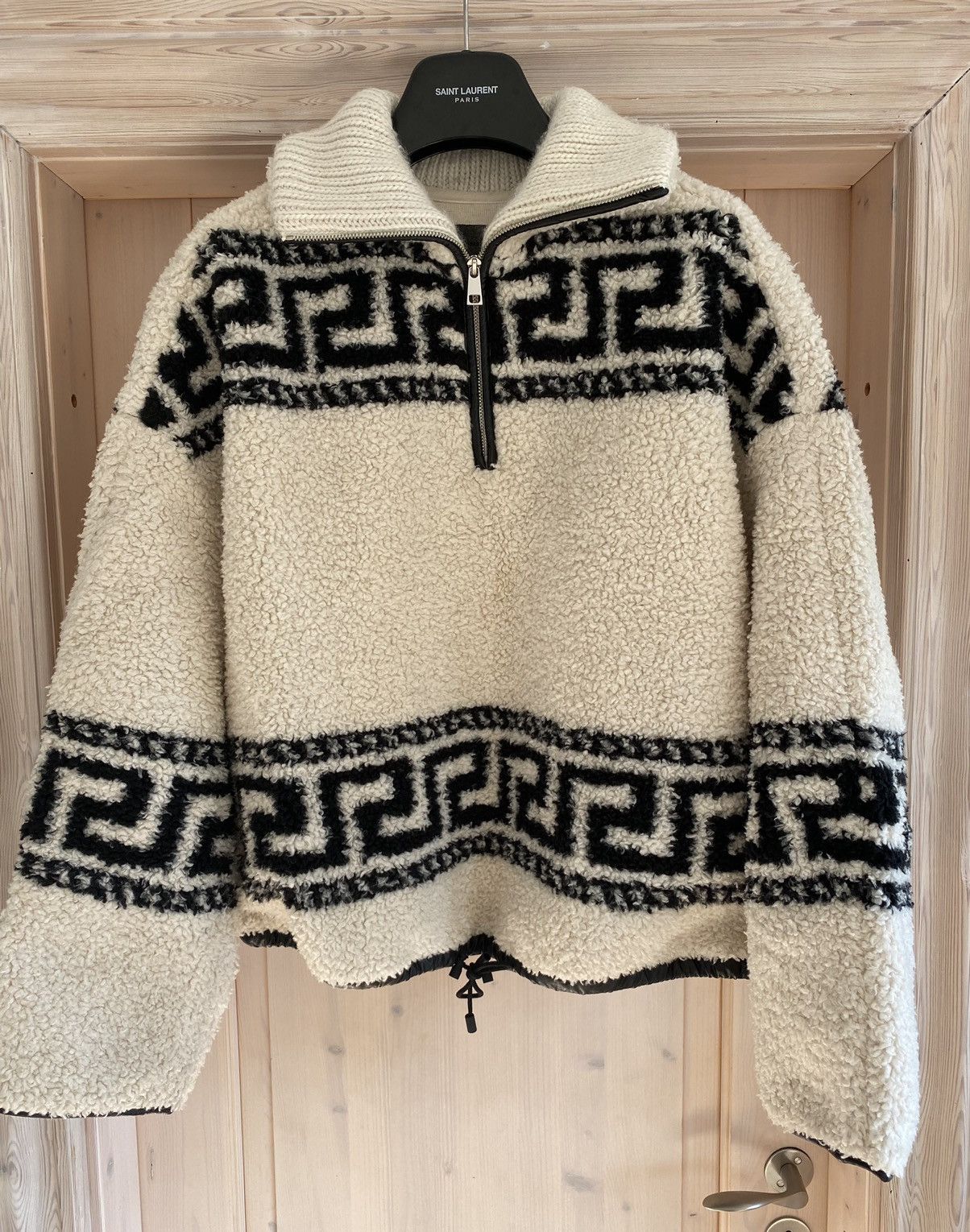 image of Isabel Marant Grail Cream Aztec Teddy Sweater, Men's (Size Large)