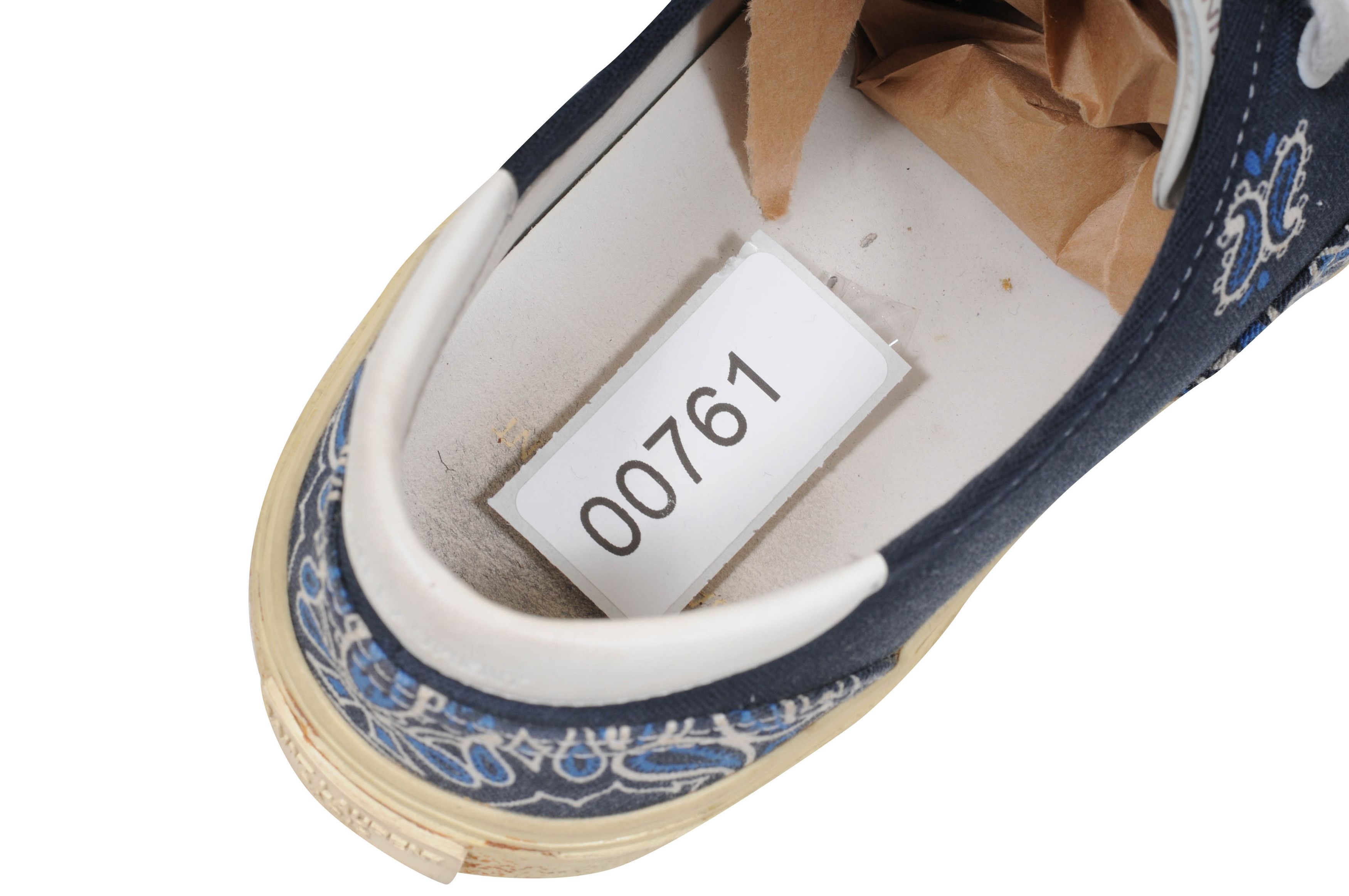 Saint Laurent Paris Canvas Blue Bandana Paisley Print Skate Sneakers - 00761 Size US 10 / EU 43 - 8 Thumbnail