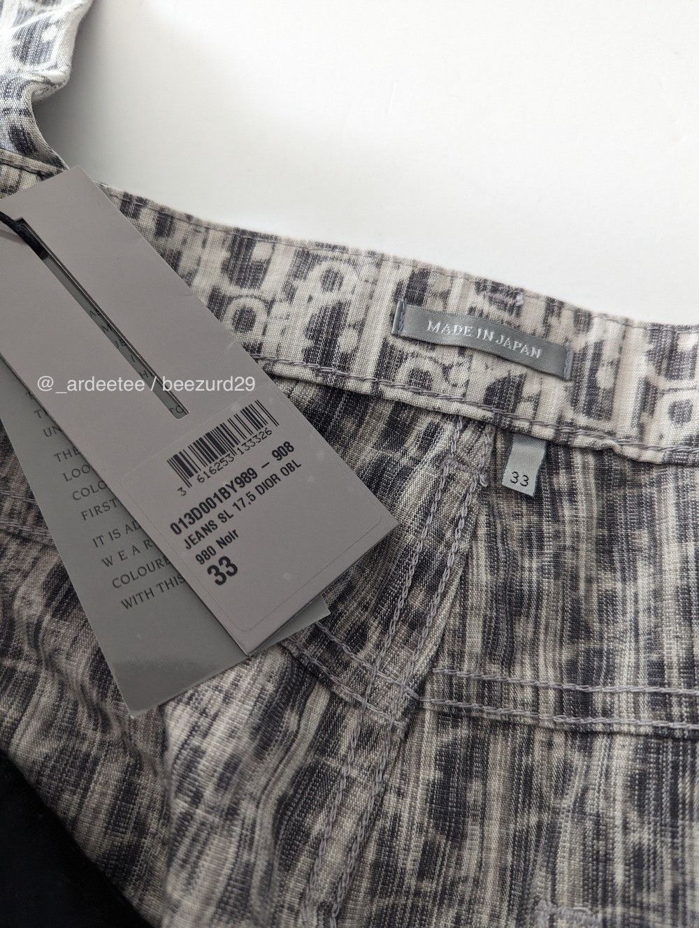 Dior *NEW* OBLIQUE MONOGRAM JEANS GREY/WHITE 17.5CM MIJ Size US 33 - 6 Thumbnail