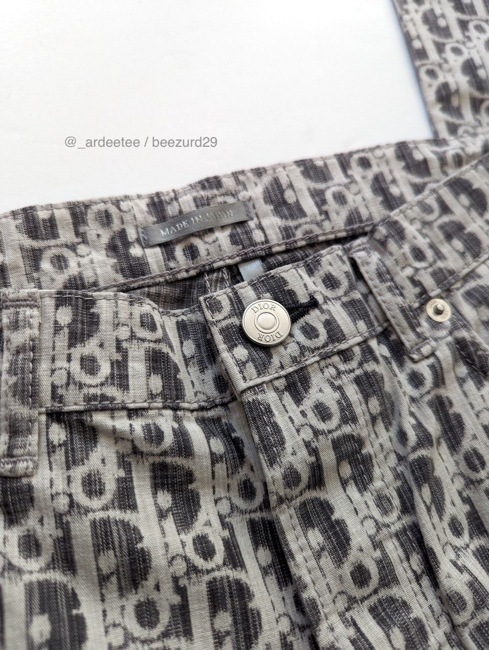 Dior *NEW* OBLIQUE MONOGRAM JEANS GREY/WHITE 17.5CM MIJ Size US 33 - 4 Thumbnail