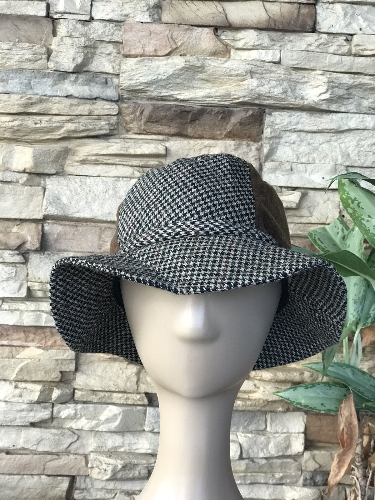 image of Unknown Patchwork Bucket Hat in Brown, Men's