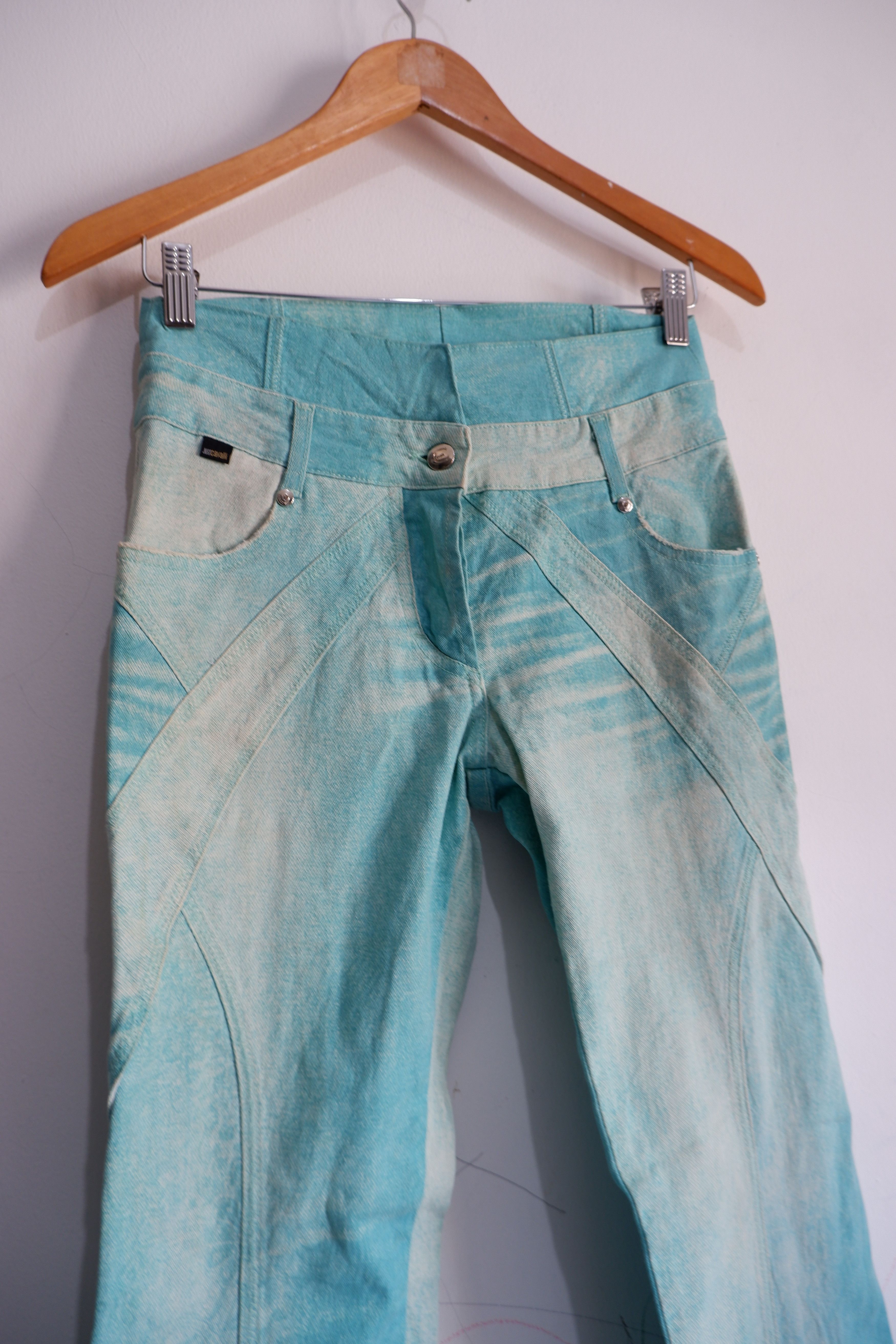 Roberto Cavalli Just Cavalli Printed High Waist Flare Pants Size 26" / US 2 / IT 38 - 3 Thumbnail
