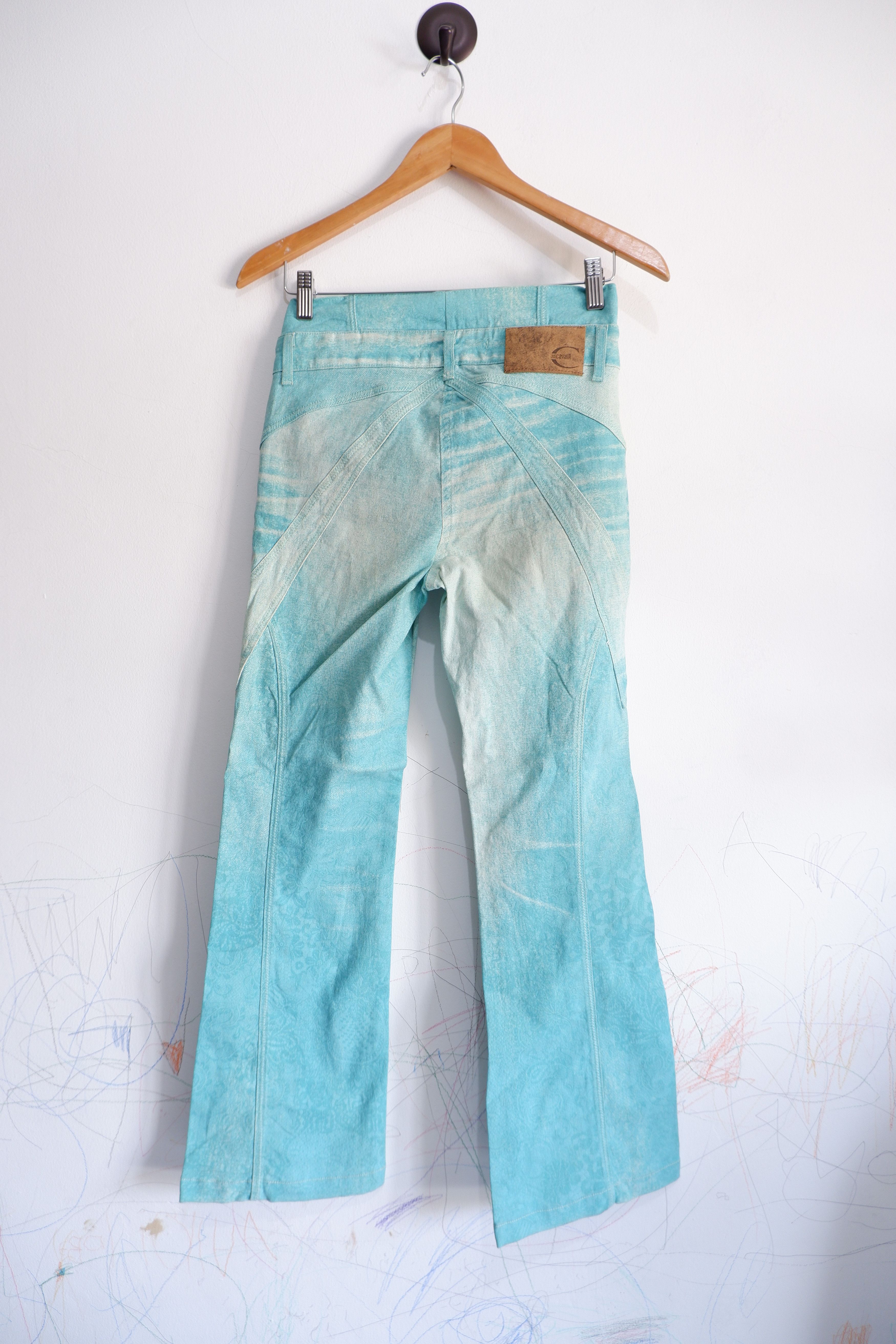 Roberto Cavalli Just Cavalli Printed High Waist Flare Pants Size 26" / US 2 / IT 38 - 2 Thumbnail