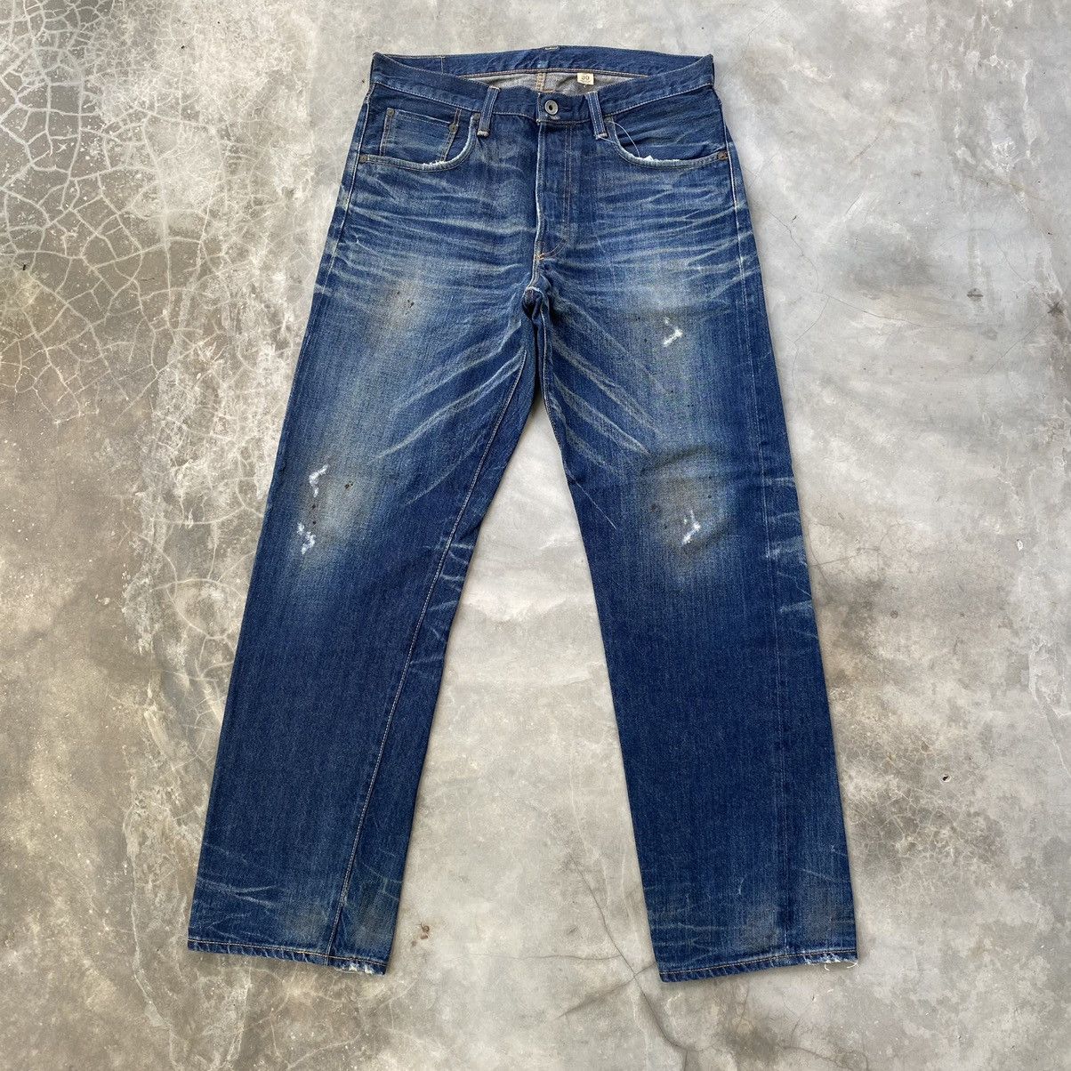 Beauty & youth selvedge jeans distressed denim