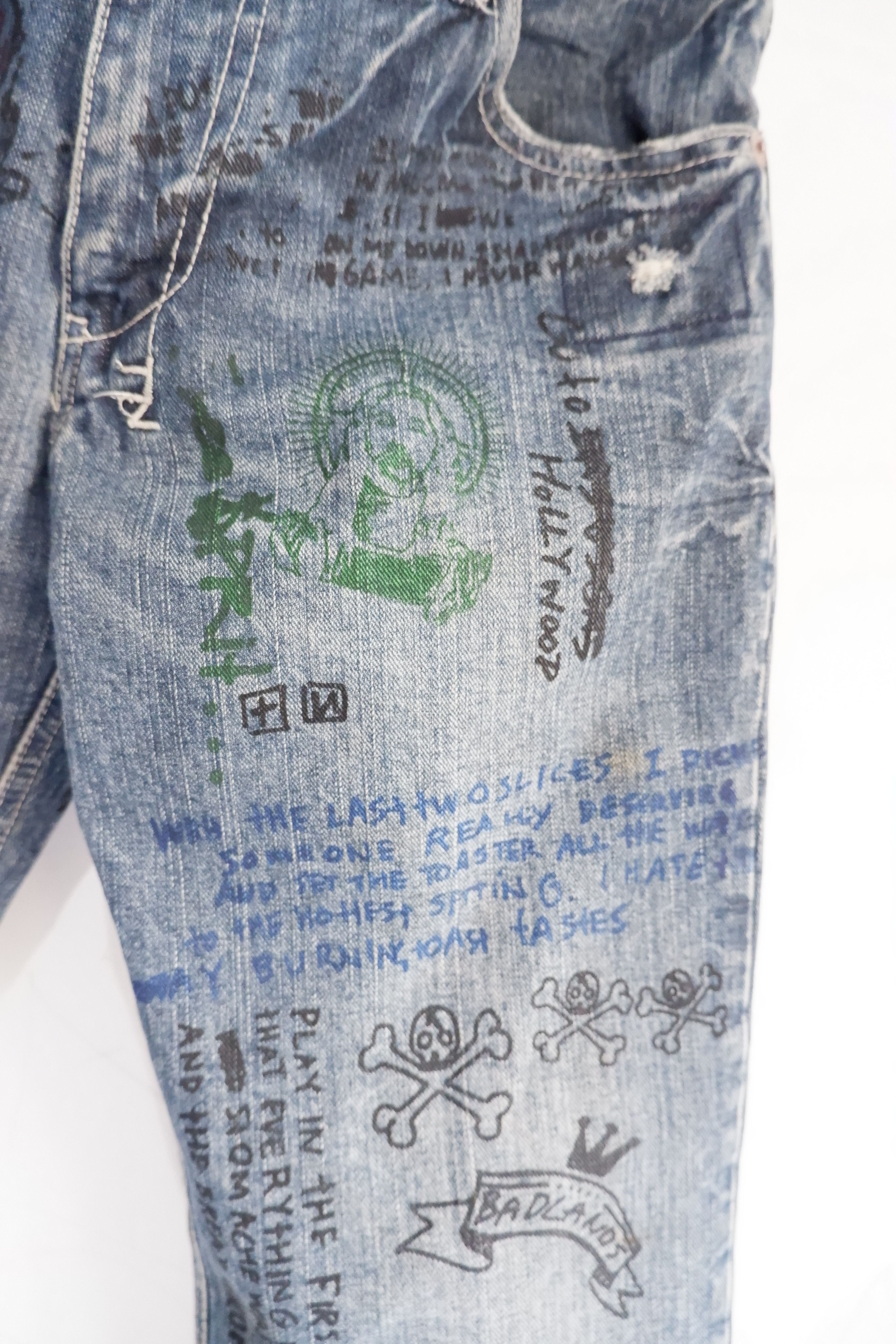 Hysteric Glamour Vintage 291295 Homme Remake Distressed Painting Jeans Size US 32 / EU 48 - 4 Thumbnail