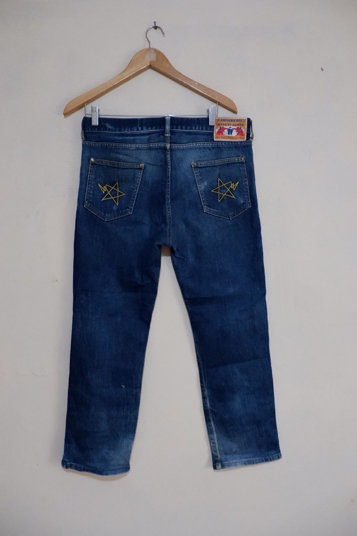 Image of Vintage Bape Bapesta Jeans in Blue, Men's (Size 33)