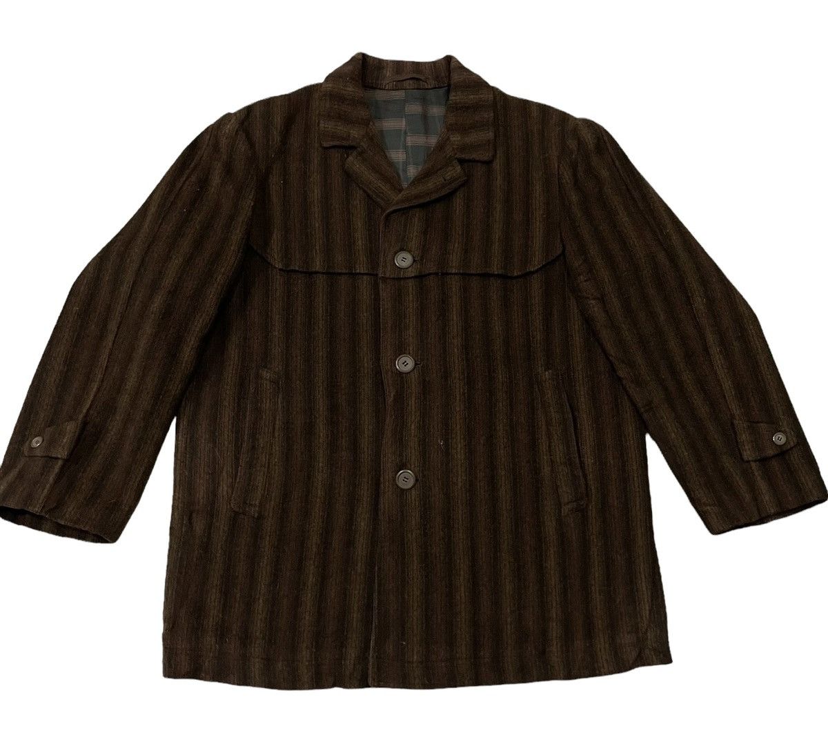 Issey Miyake Vintage Issey Miyake Inspired Wool Striped Jacket Size US L / EU 52-54 / 3 - 1 Thumbnail