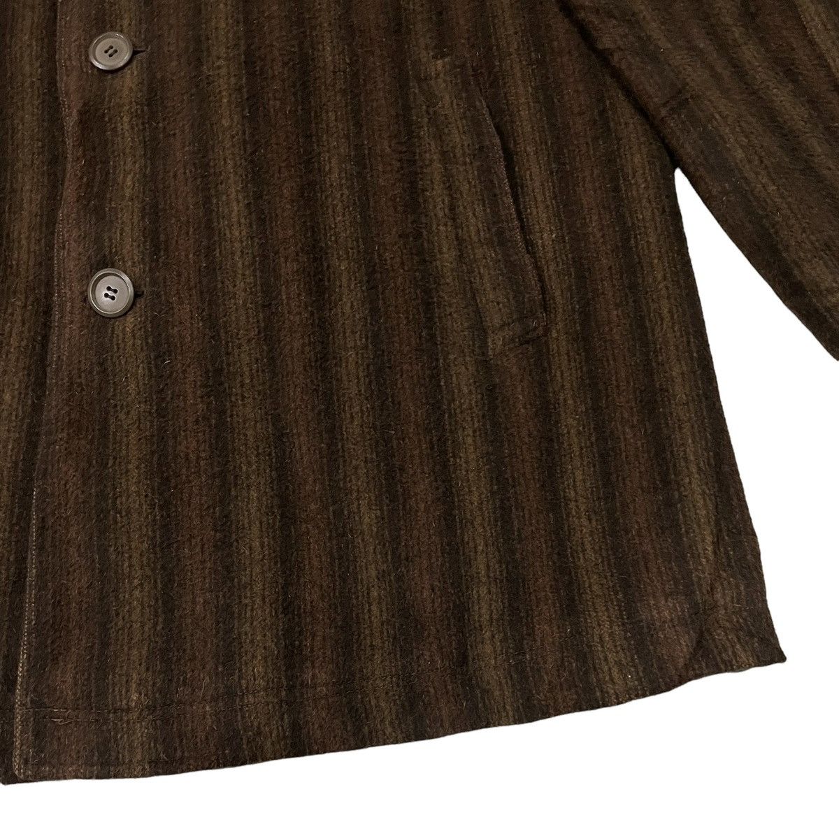 Issey Miyake Vintage Issey Miyake Inspired Wool Striped Jacket Size US L / EU 52-54 / 3 - 3 Thumbnail