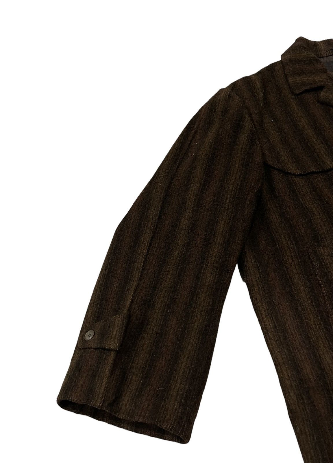 Issey Miyake Vintage Issey Miyake Inspired Wool Striped Jacket Size US L / EU 52-54 / 3 - 6 Thumbnail