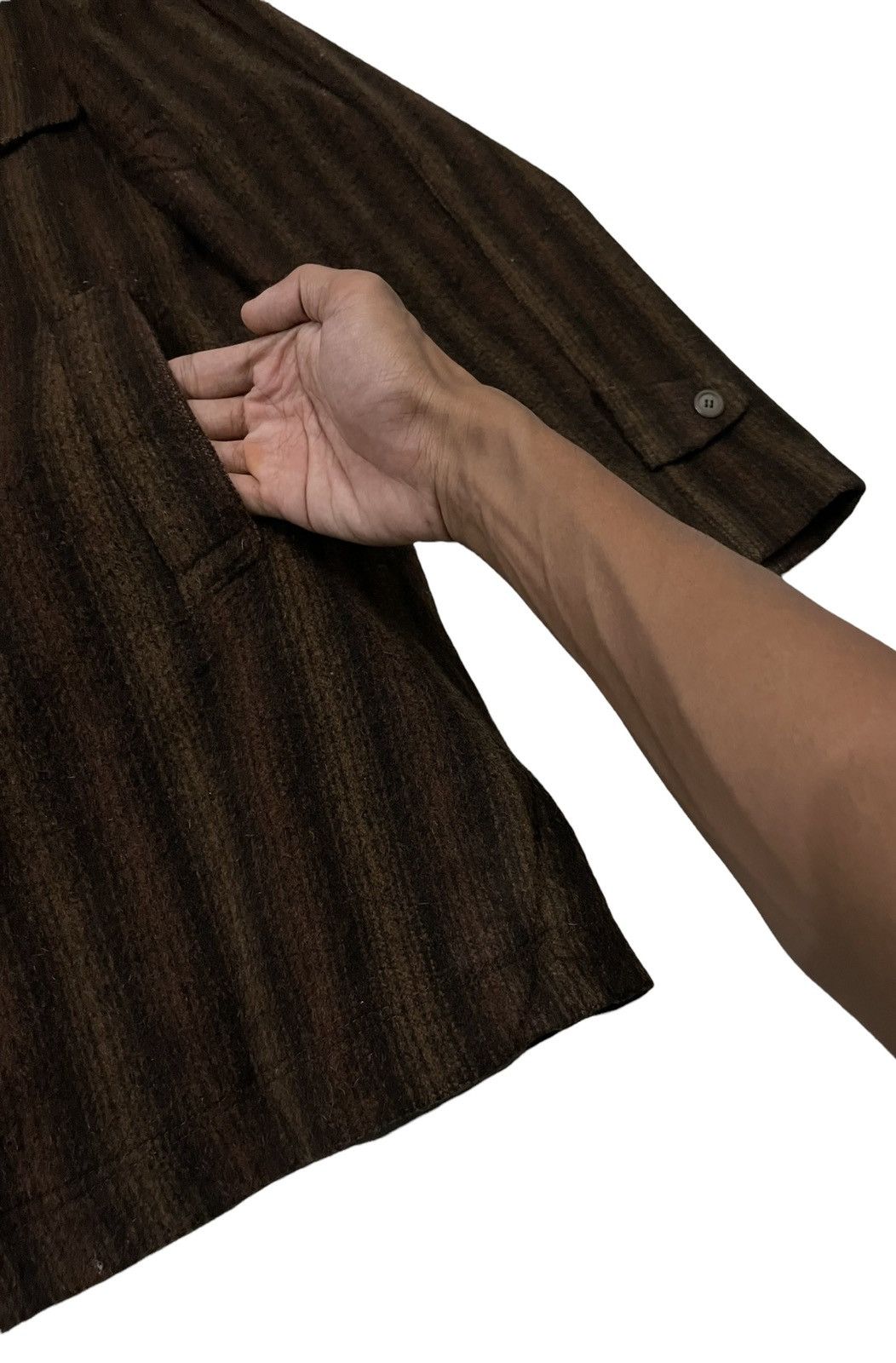 Issey Miyake Vintage Issey Miyake Inspired Wool Striped Jacket Size US L / EU 52-54 / 3 - 10 Thumbnail