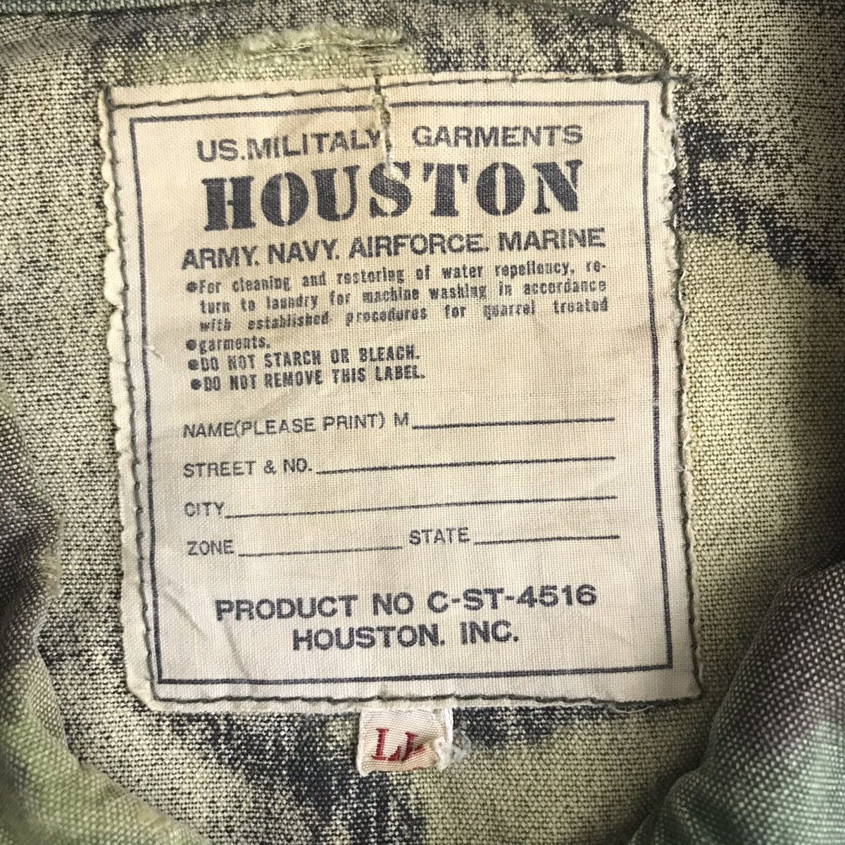 Vintage HOUSTON INC U.S Military Camouflage Army Navy AirforceJacket Size US L / EU 52-54 / 3 - 4 Thumbnail