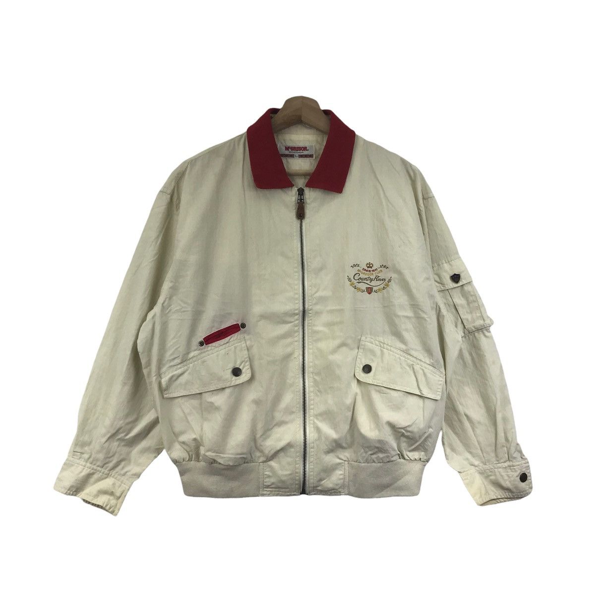 McGregor COUNTRY RIVER MCGREGOR Club Beige Bomber Jacket Size US L / EU 52-54 / 3 - 1 Thumbnail