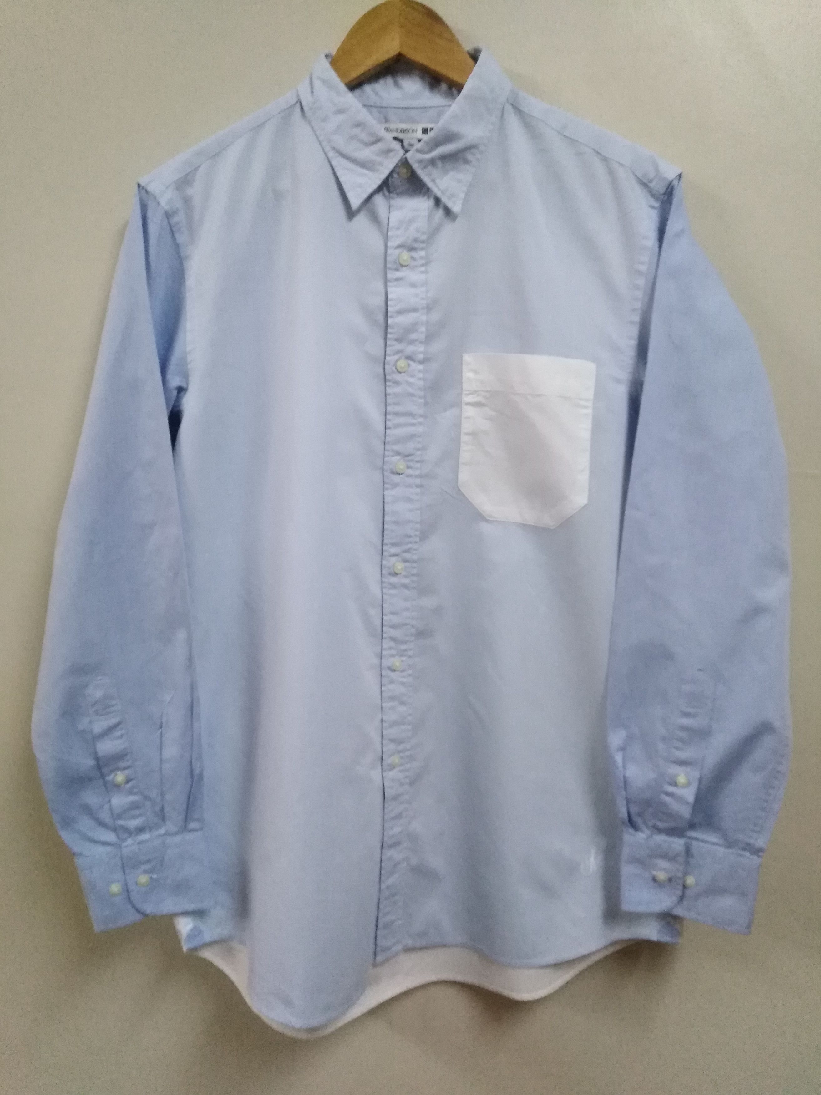 image of J.w.anderon X Uniqlo Colour Block Button Up Shirt in Blue/White, Men's (Size Large)