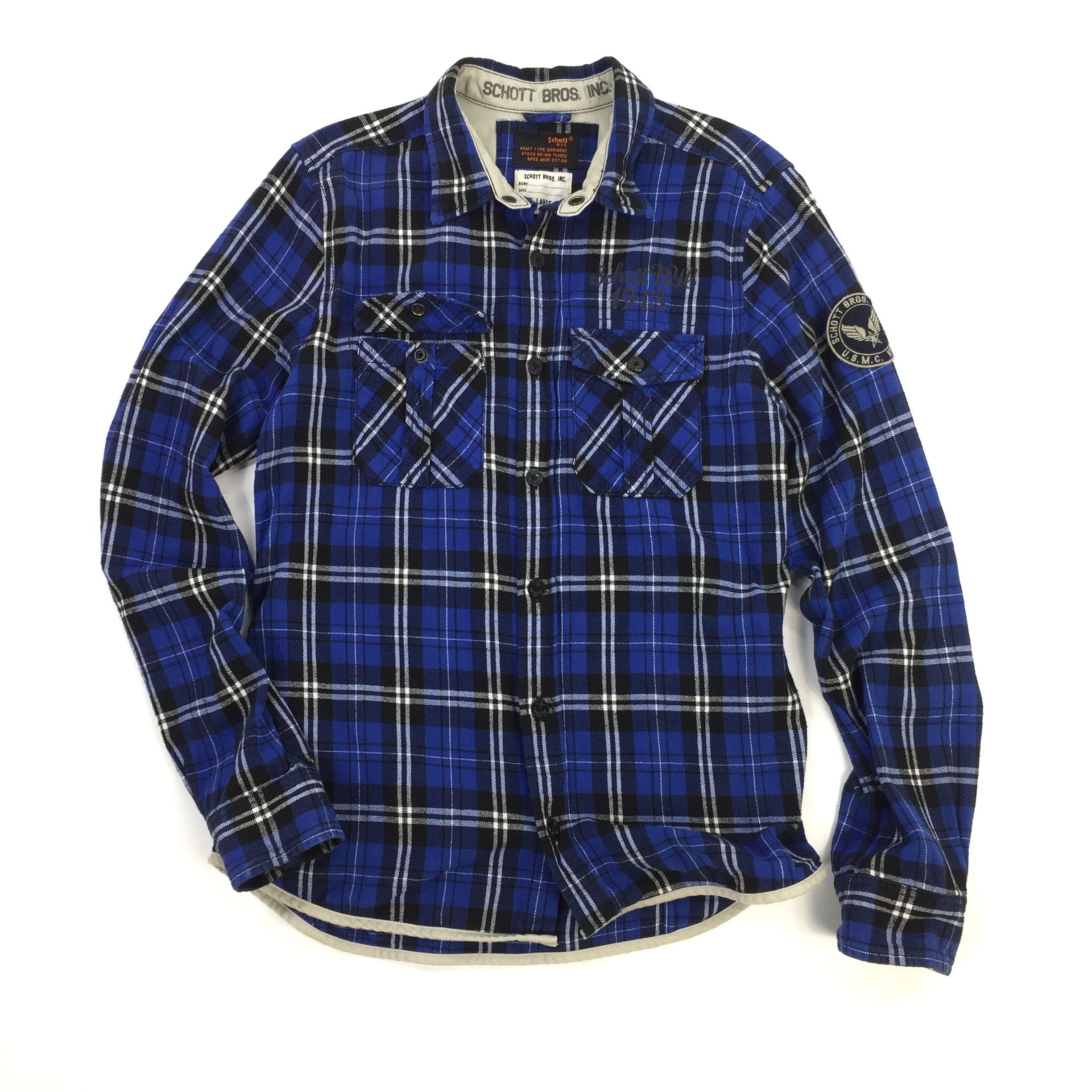 Designer × Flannel × Schott Schott Bros NYC Flannel Shirt Size US M / EU 48-50 / 2 - 1 Thumbnail