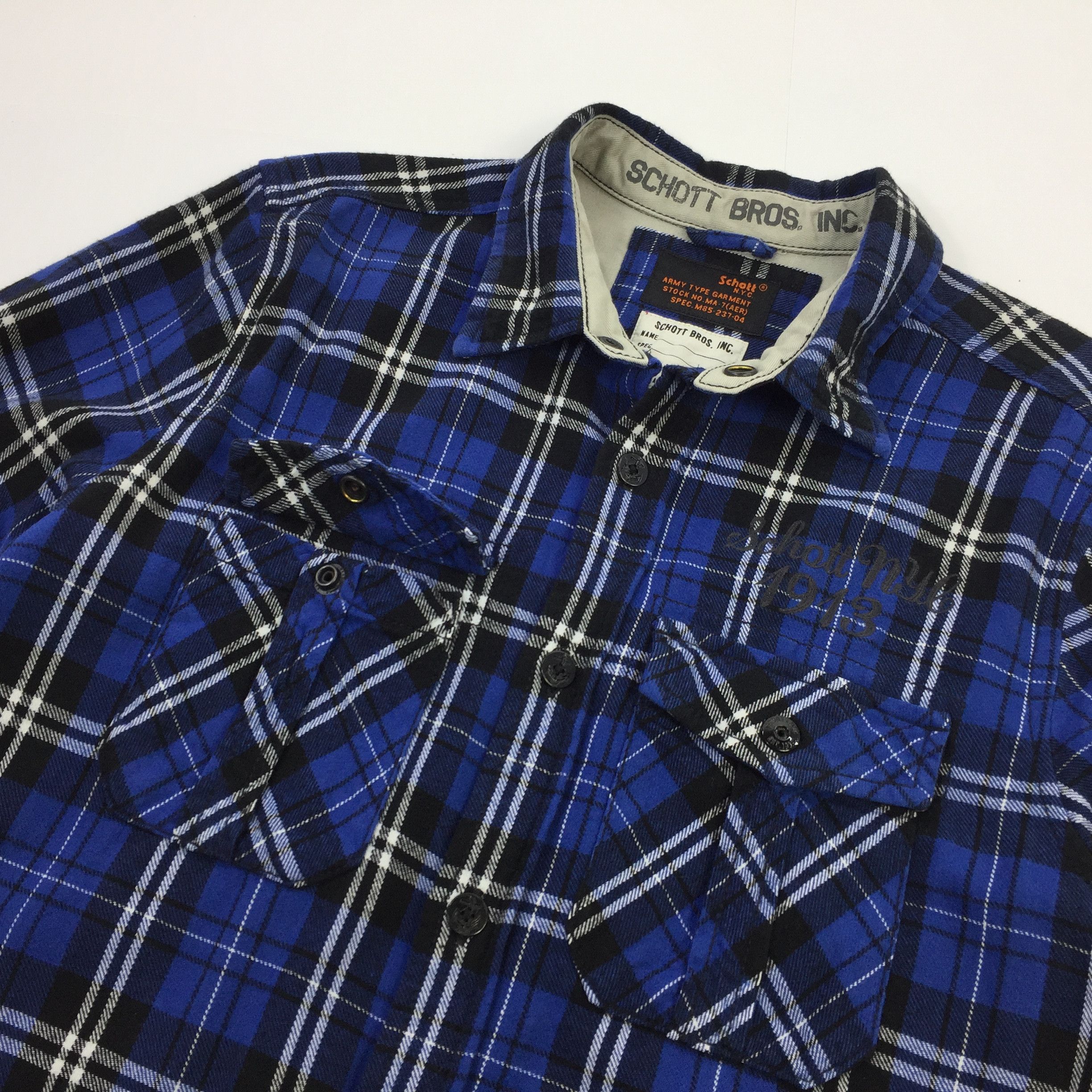 Designer × Flannel × Schott Schott Bros NYC Flannel Shirt Size US M / EU 48-50 / 2 - 2 Thumbnail