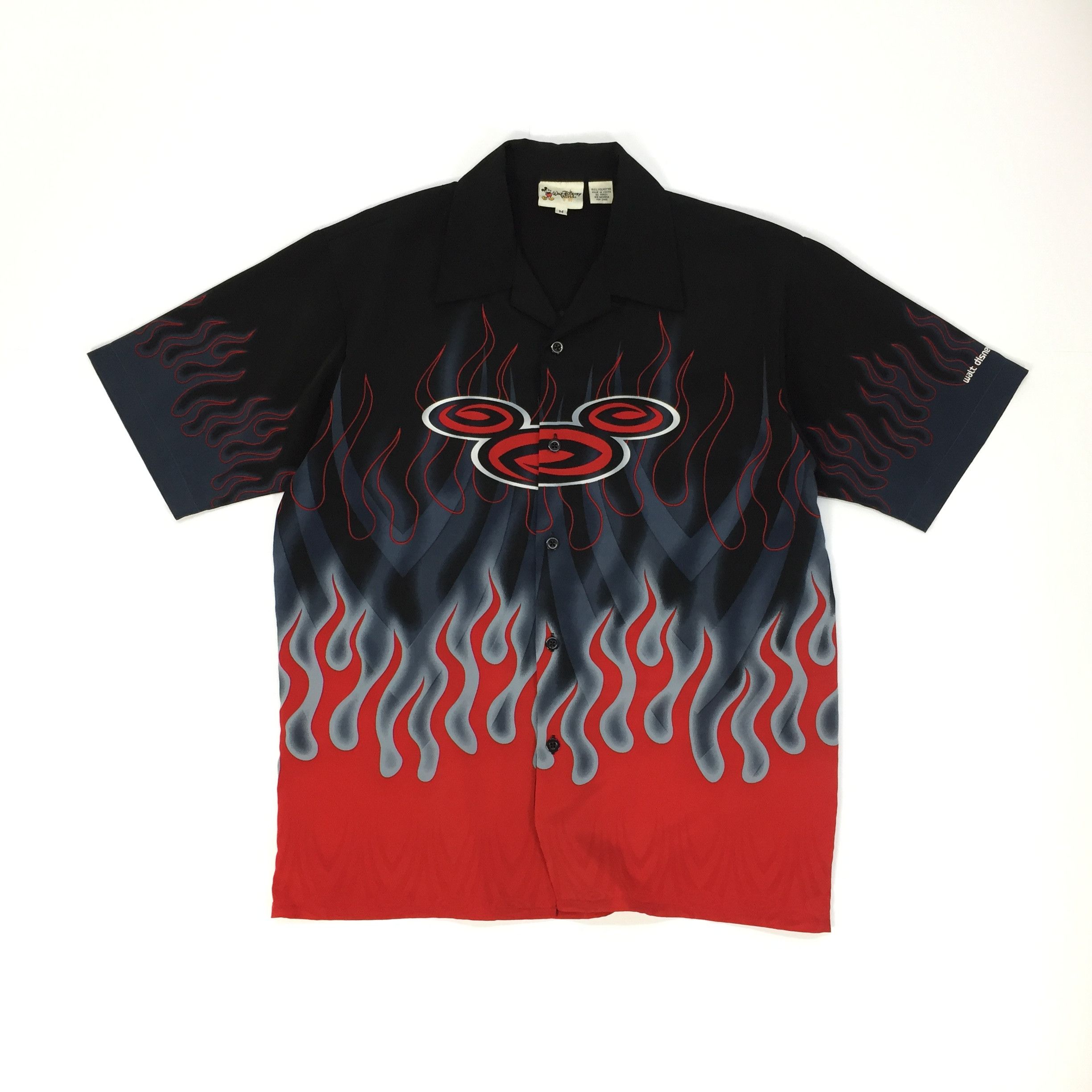 Disney Hawaiian Mickey Mouse Fire Print Button Through Shirt Size US L / EU 52-54 / 3 - 1 Thumbnail