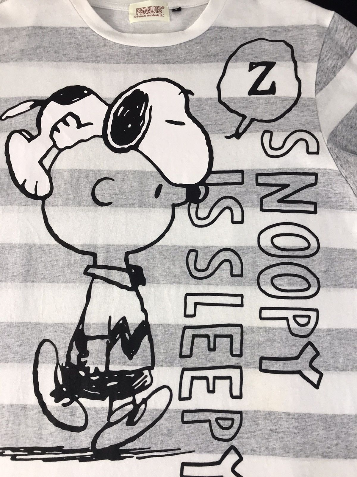 Peanuts Vintage Peanuts Snoopy Is Sleepy Design Striped Tee Size US M / EU 48-50 / 2 - 4 Thumbnail