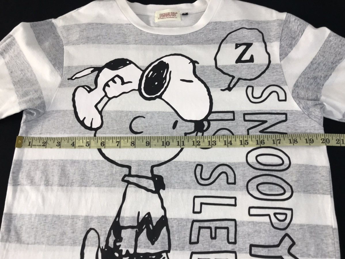 Peanuts Vintage Peanuts Snoopy Is Sleepy Design Striped Tee Size US M / EU 48-50 / 2 - 9 Thumbnail