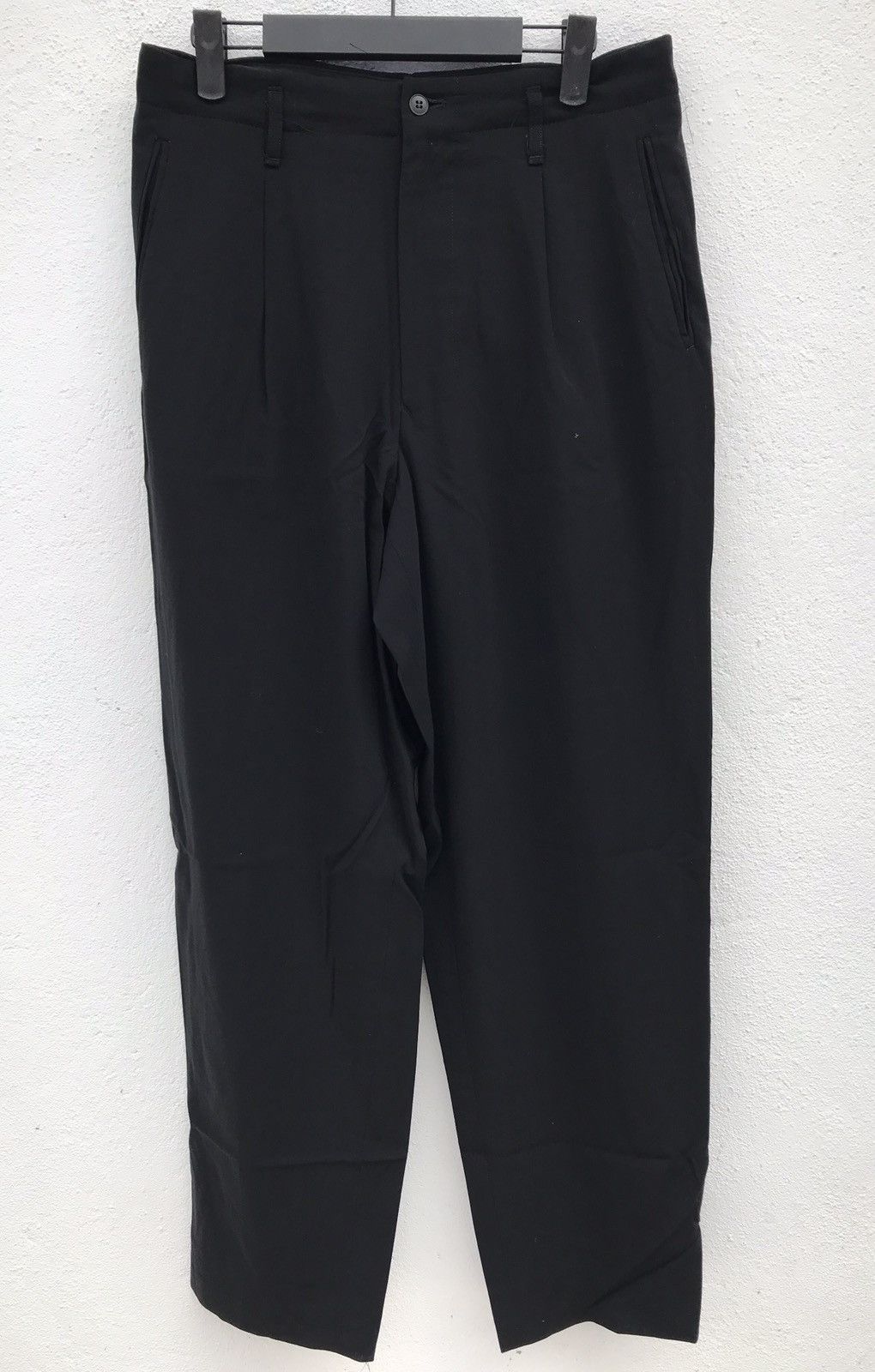 image of Jean Paul Gaultier Homme Light Wool Baggy Trouser Pants in Black, Men's (Size 31)