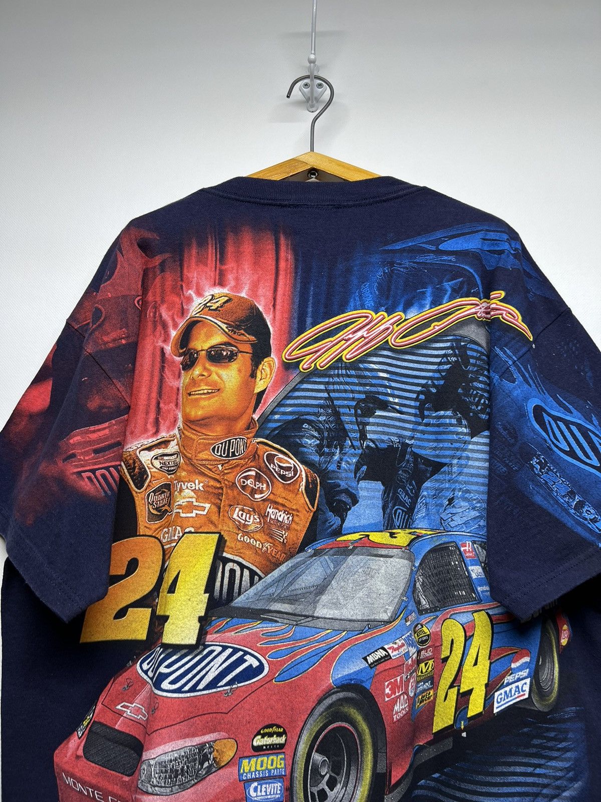 NASCAR × Vintage Vintage Y2k NASCAR Racing Du Point All Over Print T-Shirt Size US L / EU 52-54 / 3 - 7 Thumbnail