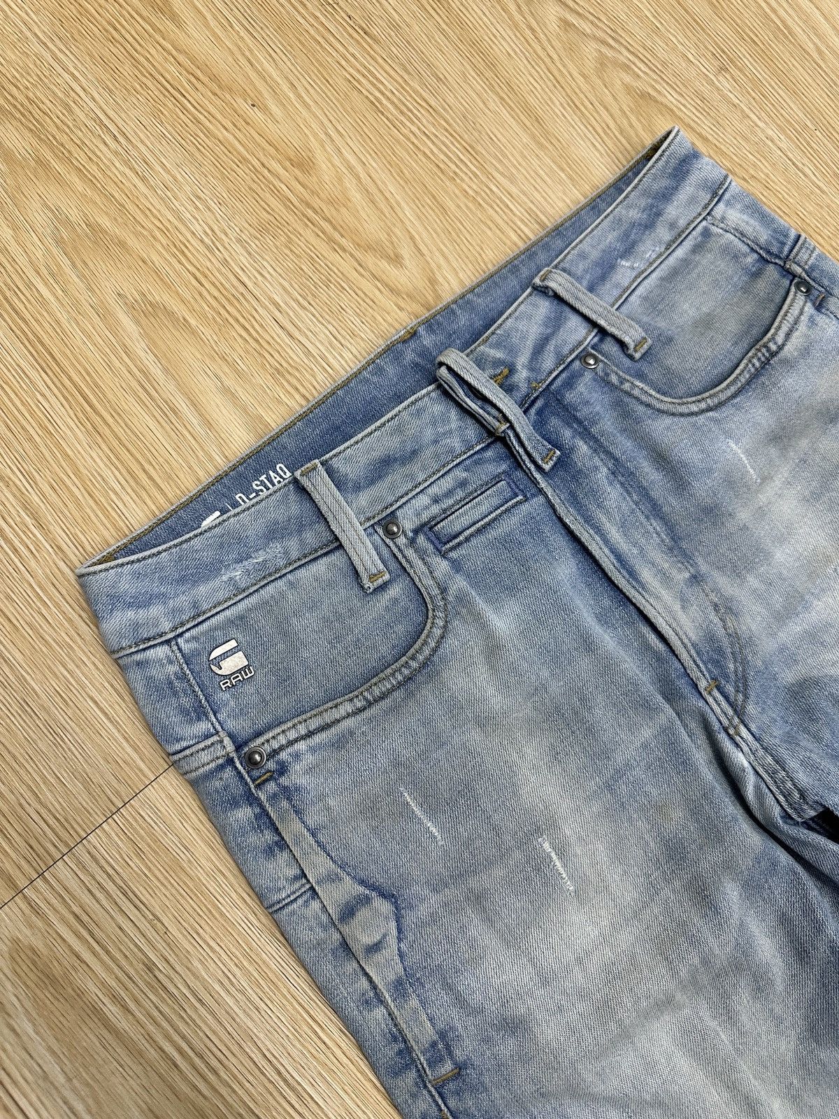 GSTAR D-STAQ 3D SKINNY DISTRESSED DENIM (J494)