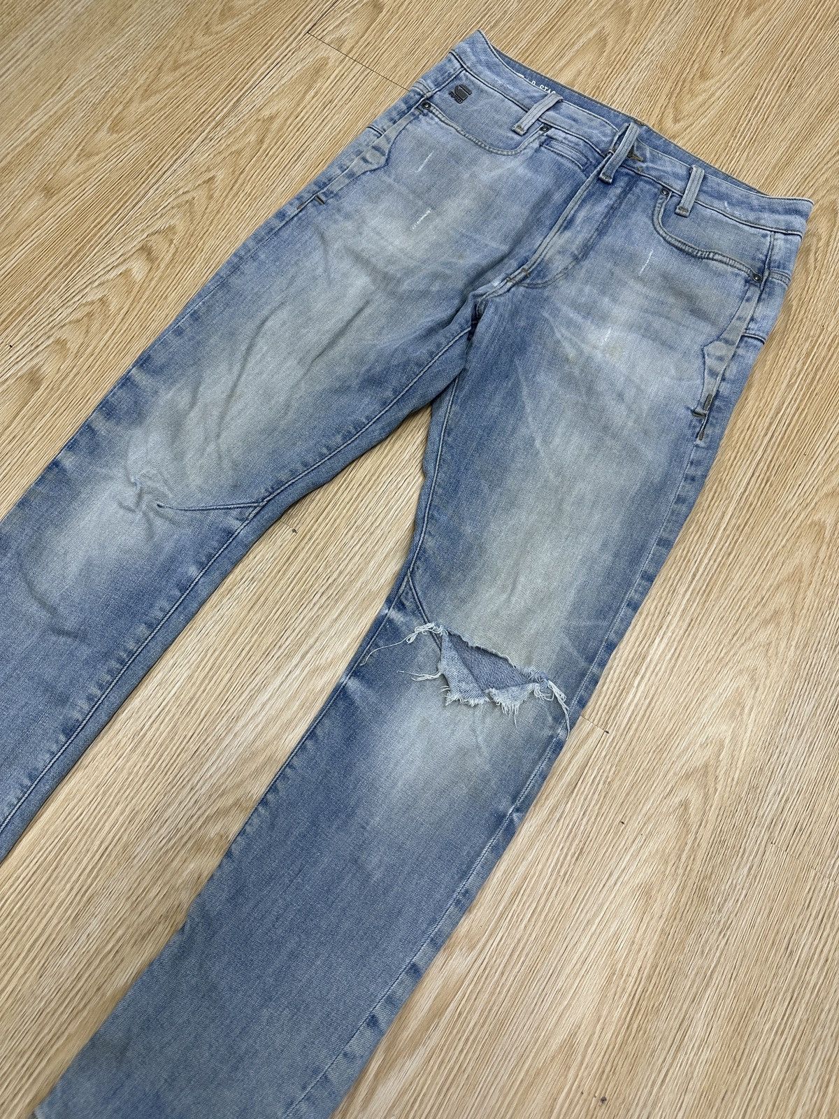 GSTAR D-STAQ 3D SKINNY DISTRESSED DENIM (J494)