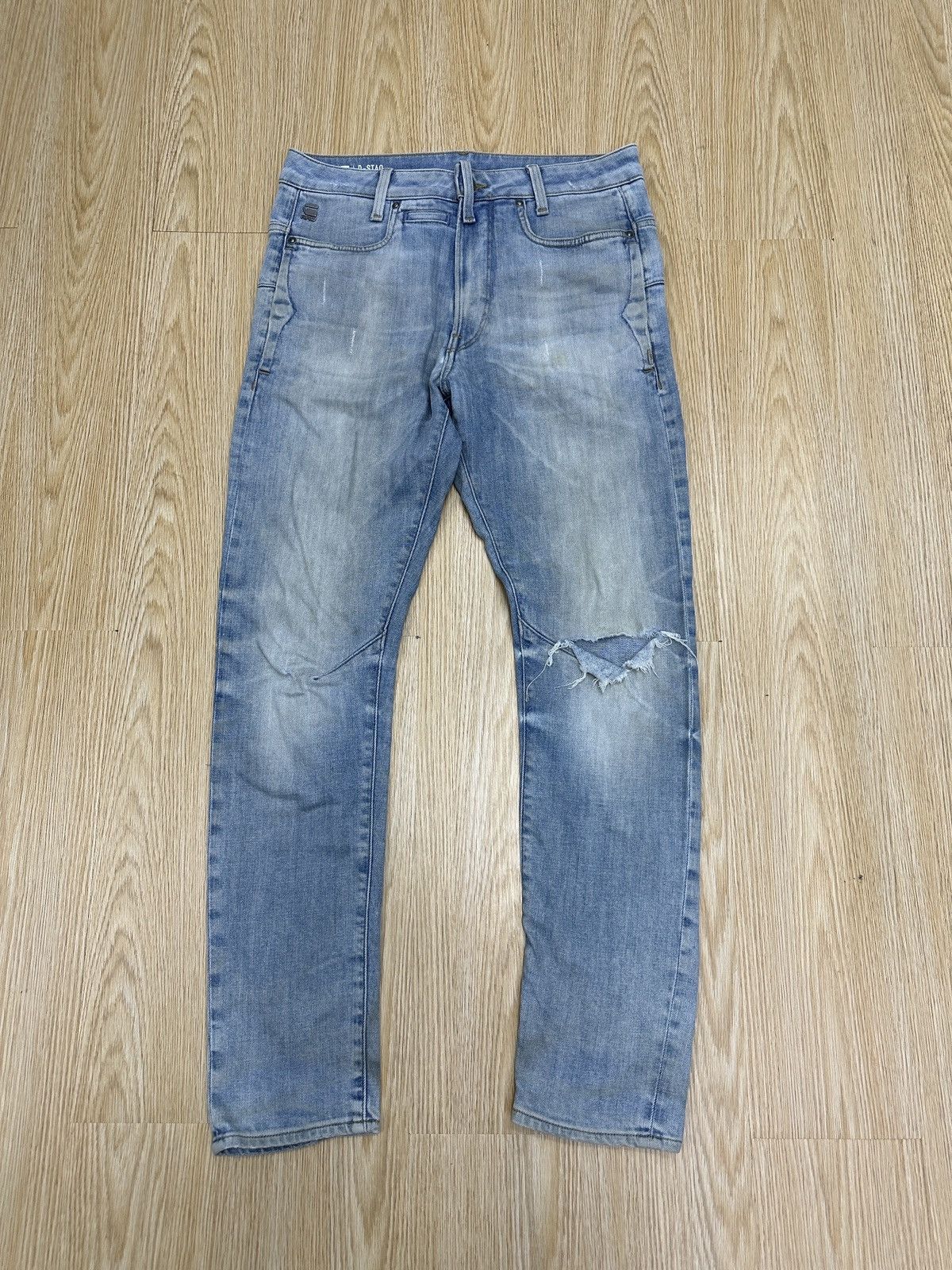 GSTAR D-STAQ 3D SKINNY DISTRESSED DENIM (J494)