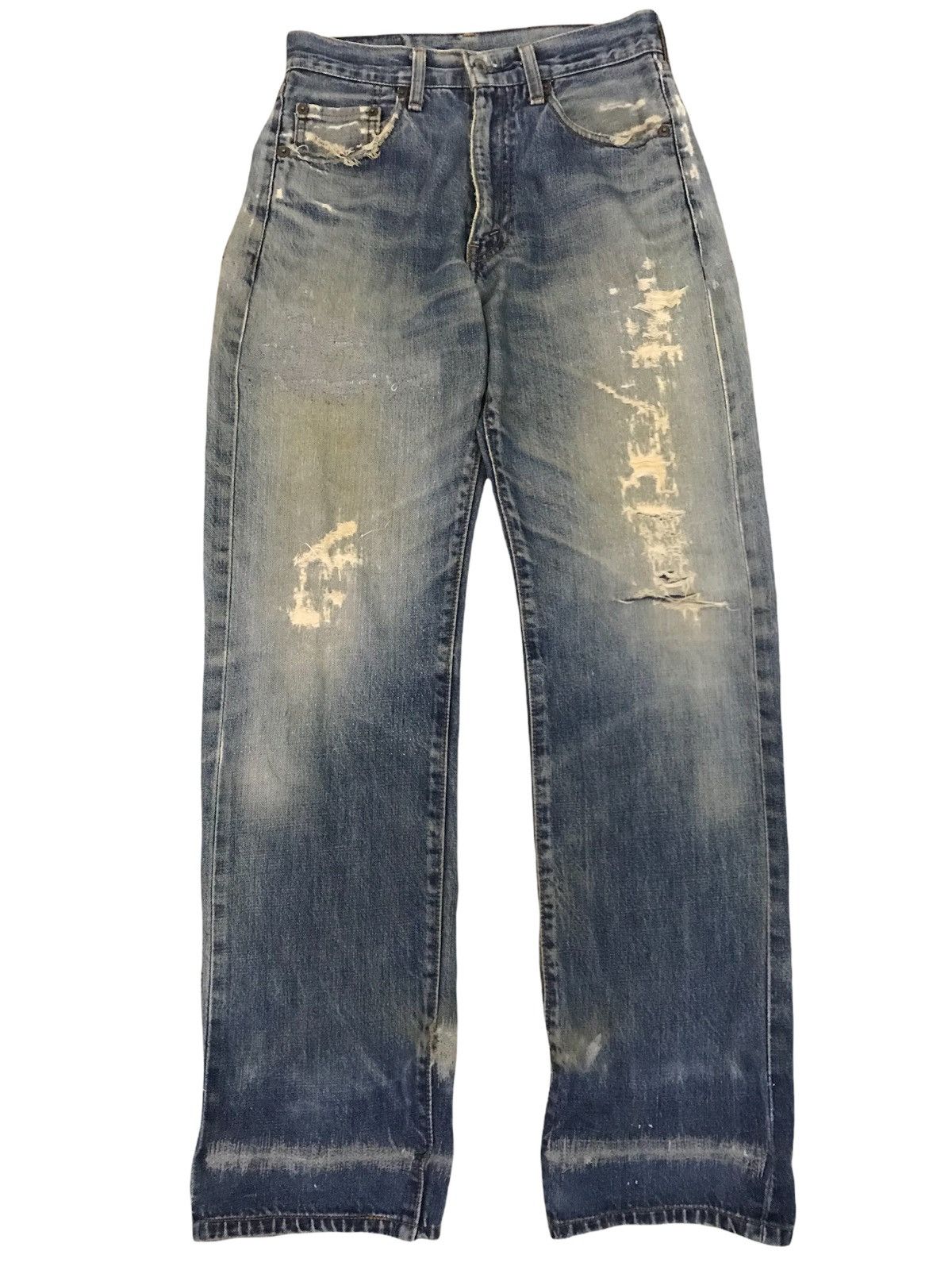 image of Vintage Levis Big E Distress Jeans in Blue Distressed, Men's (Size 26)