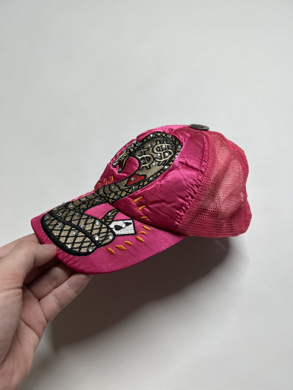 Christian Audigier × Ed Hardy × Vintage Vintage Snake💰Y2k Rare Ed Hardy Pink Cap 90’s Size ONE SIZE - 2 Thumbnail