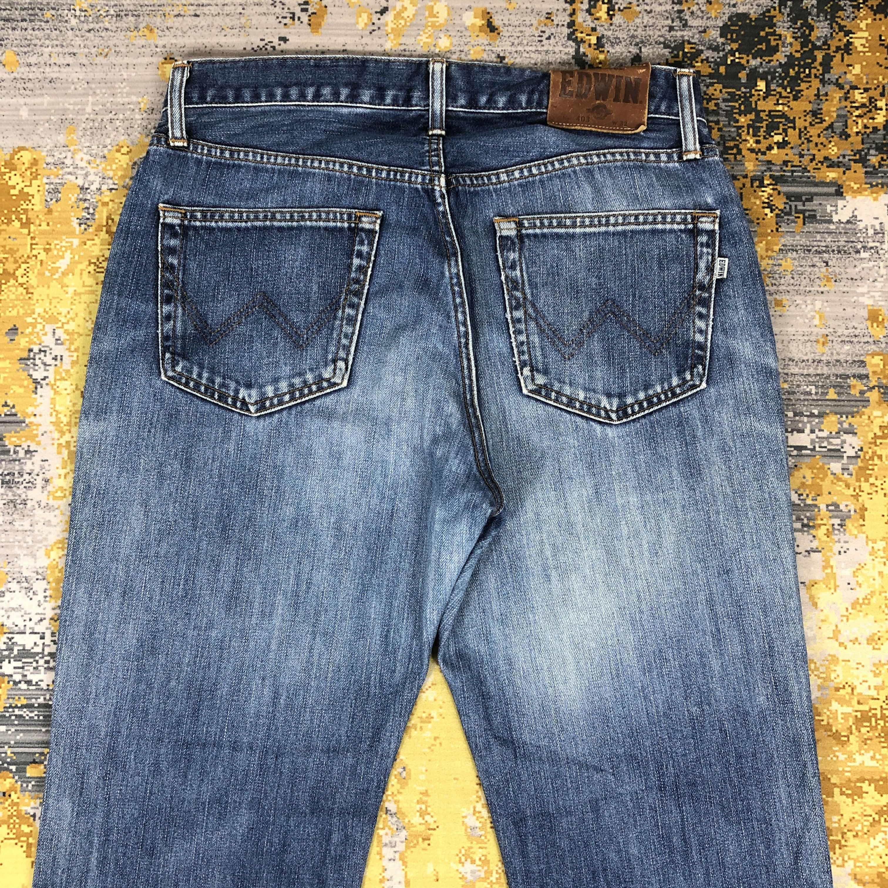 Edwin × Vintage Vintage Edwin 403 Jeans Light Blue Wash Denim 32 x 29 Size US 32 / EU 48 - 8 Thumbnail