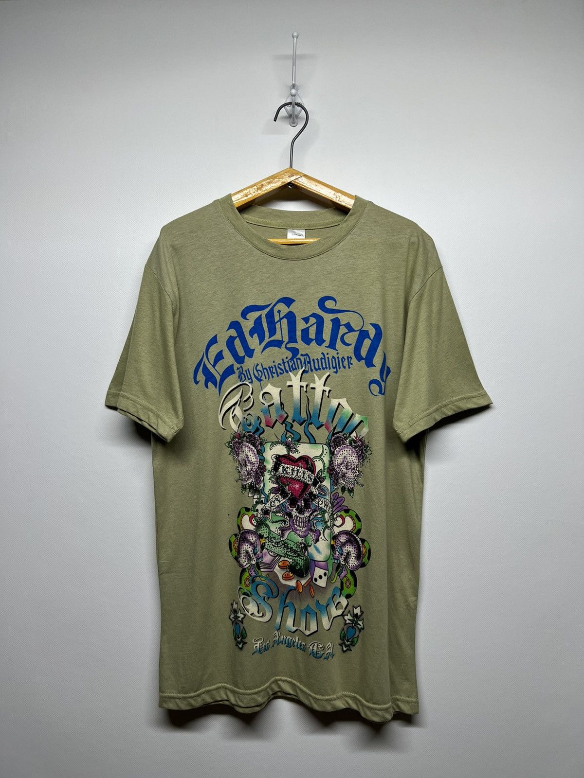 Christian Audigier × Ed Hardy × Vintage Vintage Y2k Ed Hardy Tour Skull ☠️ All Over Print T-Shirt 00s Size US M / EU 48-50 / 2 - 2 Thumbnail