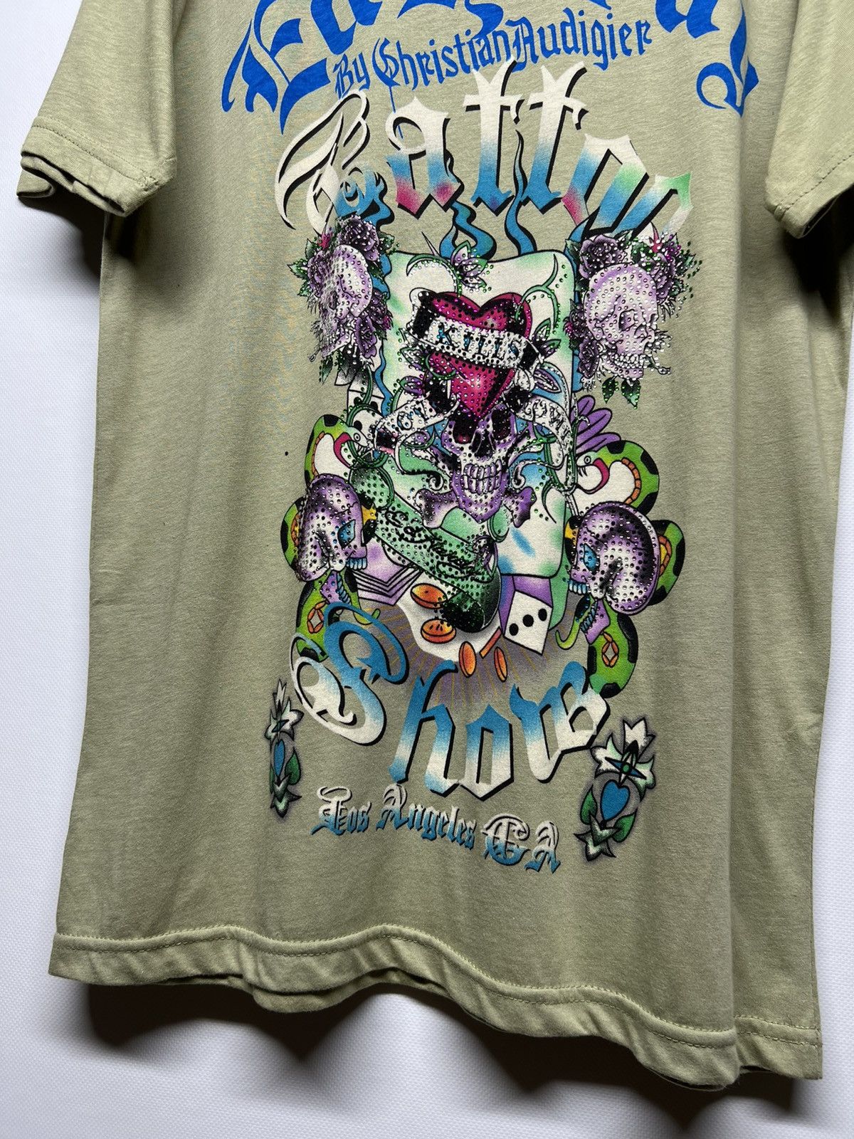 Christian Audigier × Ed Hardy × Vintage Vintage Y2k Ed Hardy Tour Skull ☠️ All Over Print T-Shirt 00s Size US M / EU 48-50 / 2 - 3 Thumbnail
